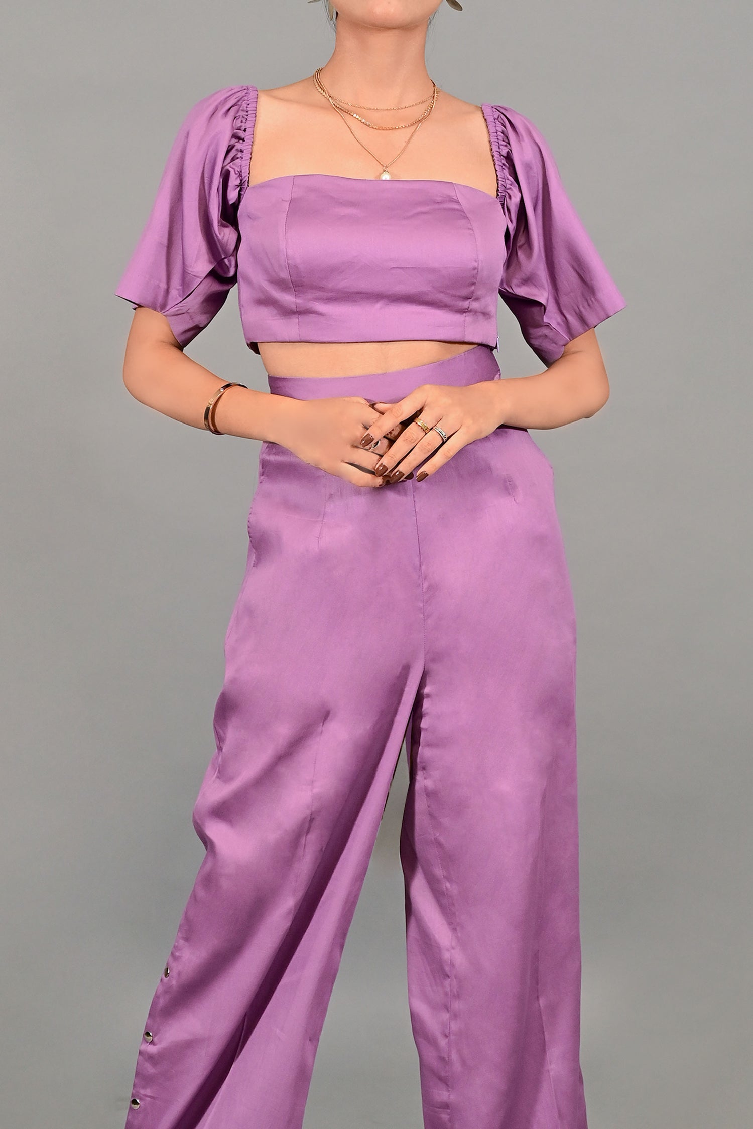 Lilac Luxe Croptop With Pant Set