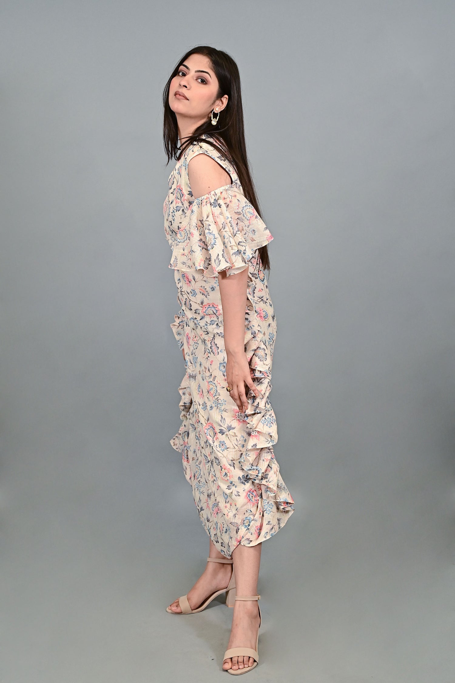 Floral Whisper Ruffle Dress