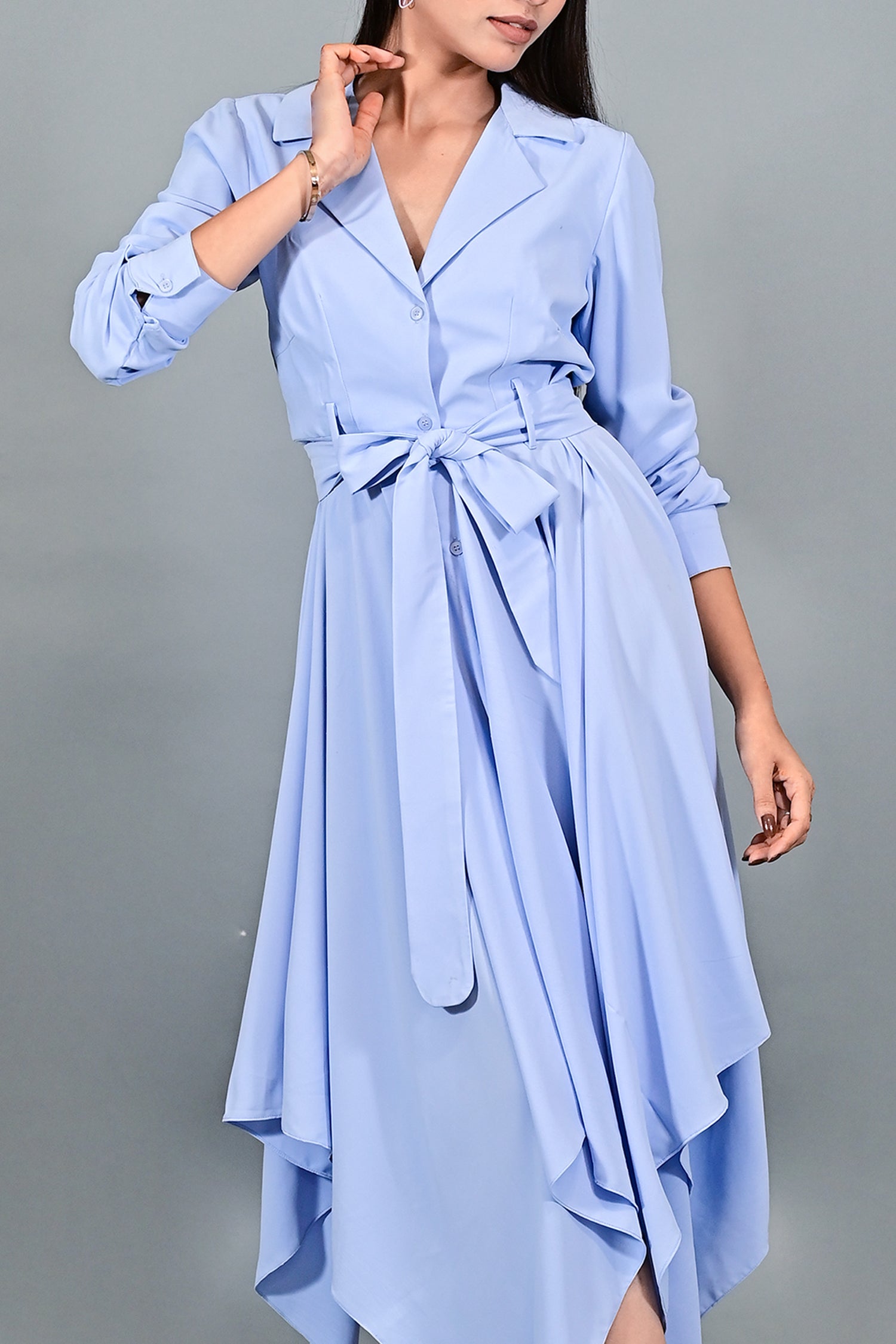 Handkerchief Sapphire Flow midi dress