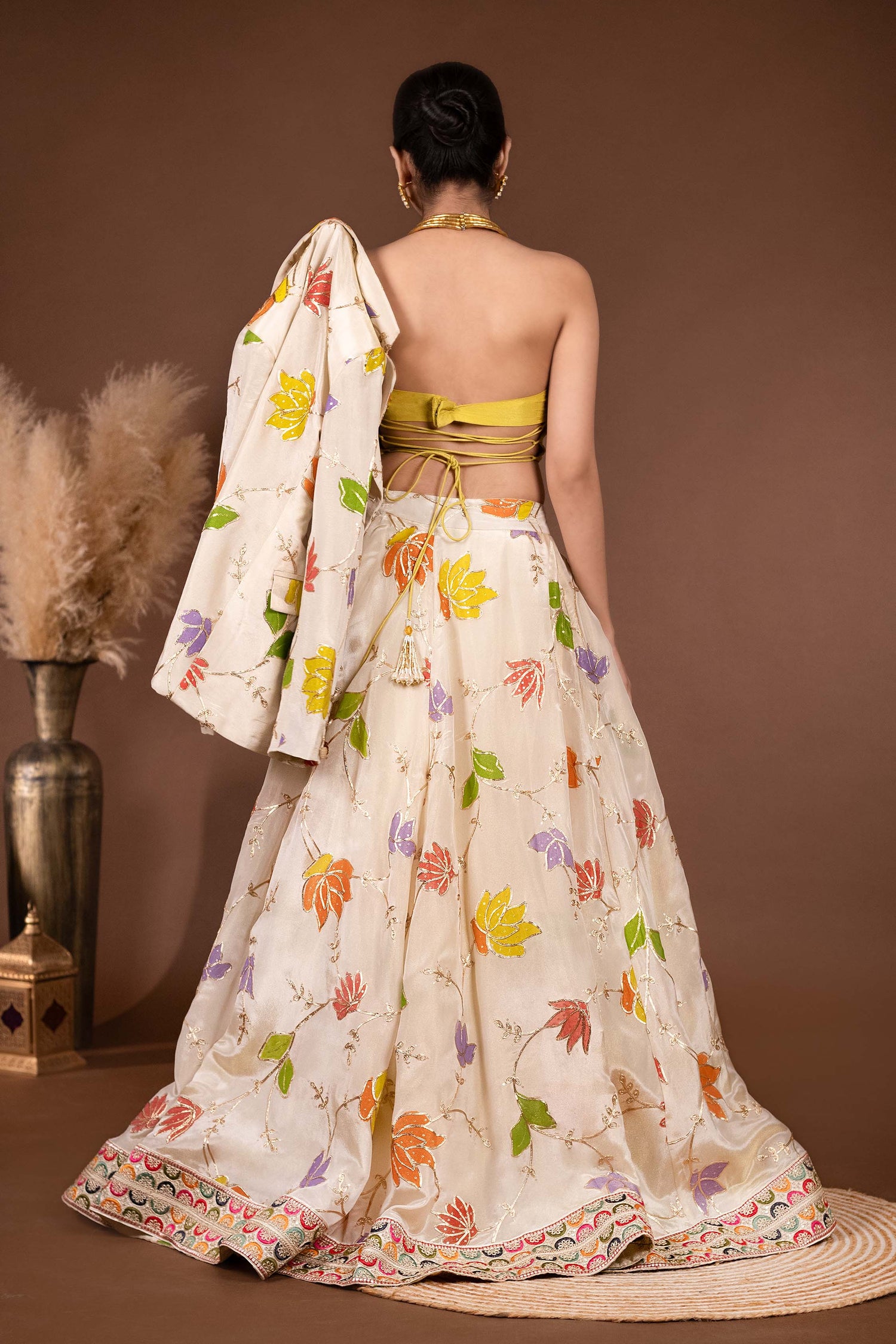 Elegant Lehenga with fishbone corset and Blazer