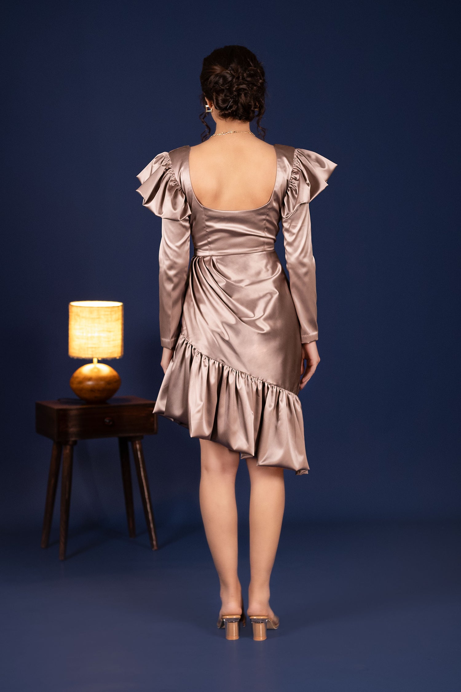 Fabulous Ruffle Sleeve Drape Dress