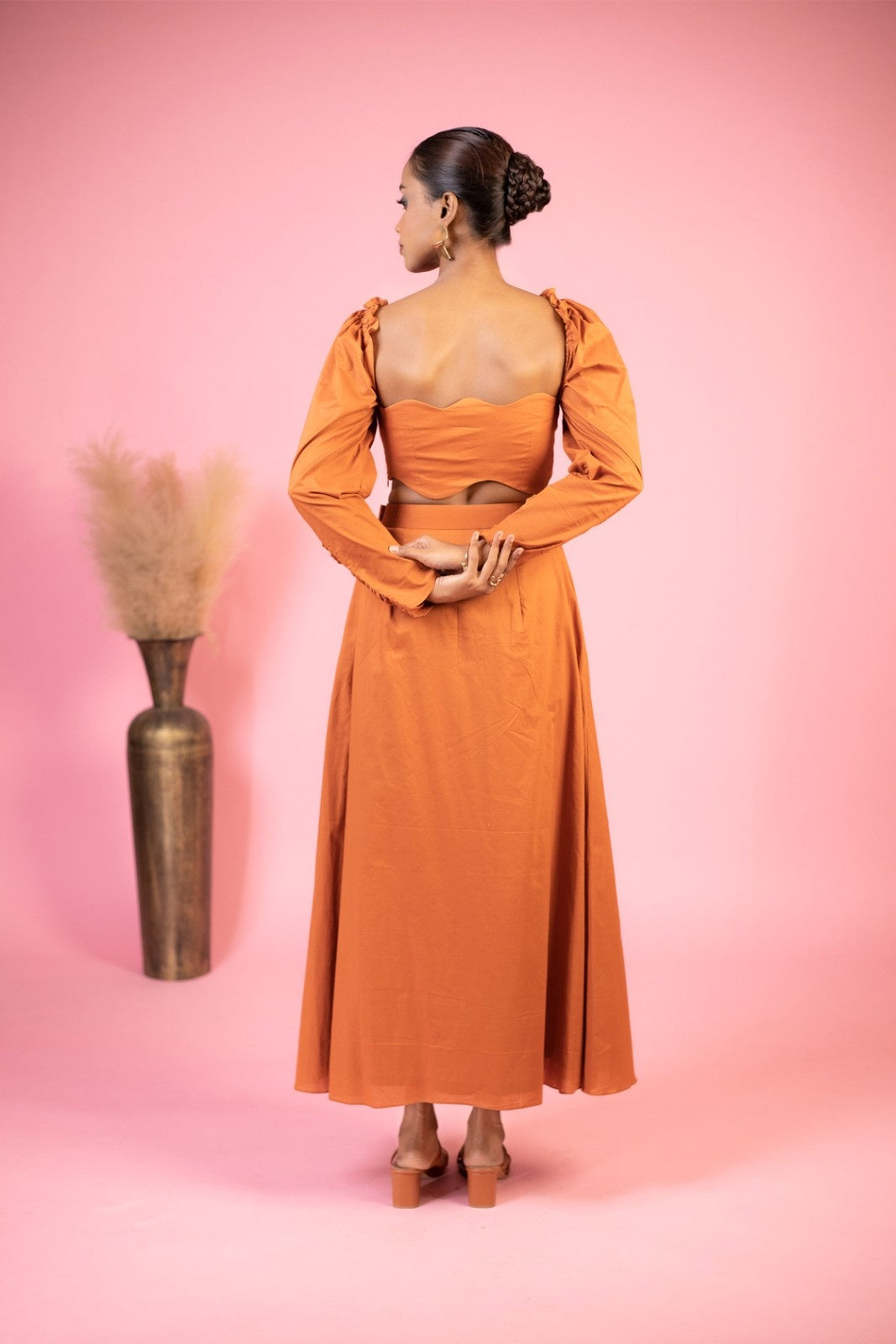 Sweetheart Neckline Co-Ord Dress with Ruched Sleeve