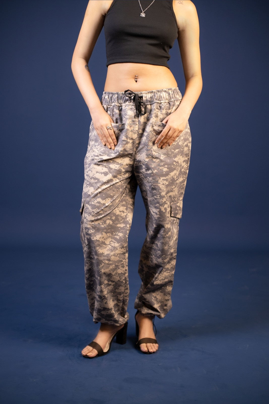 Urban Camo Drawstring Cargo Pants