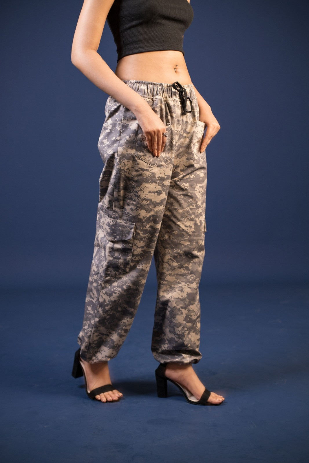 Urban Camo Drawstring Cargo Pants