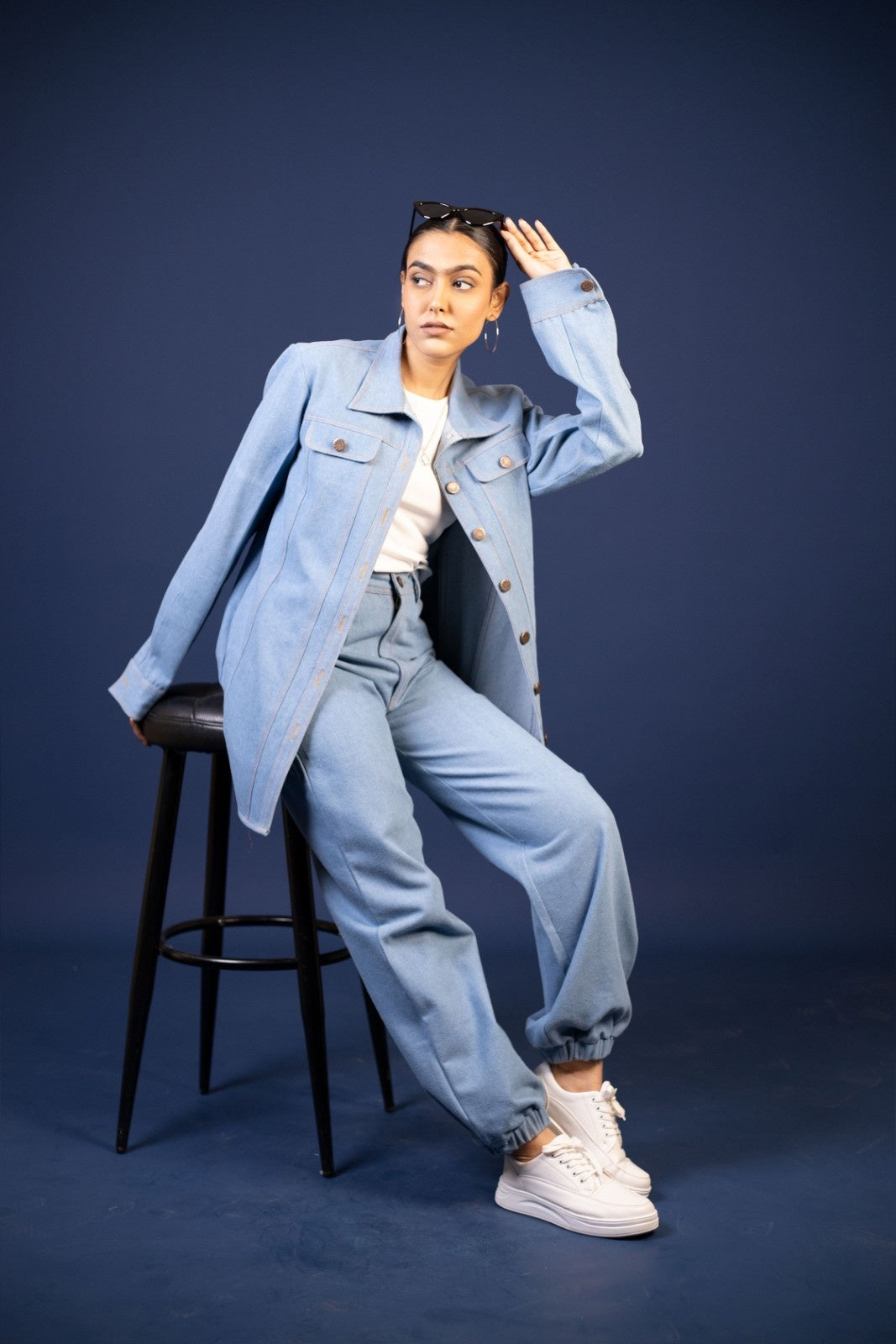 Denim Oversized jacket and pants set