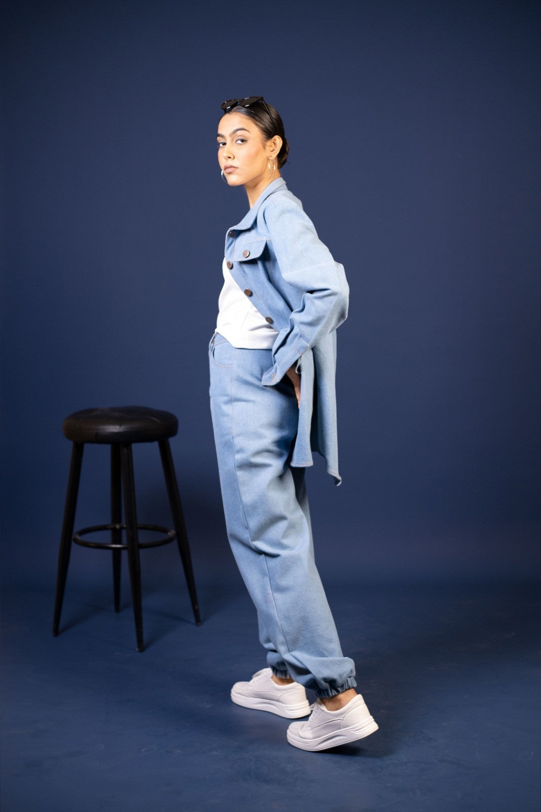 Denim Oversized jacket and pants set