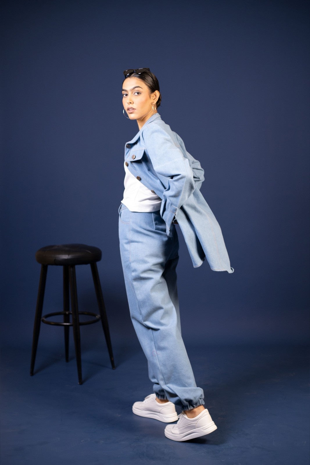 Denim Oversized jacket and pants set