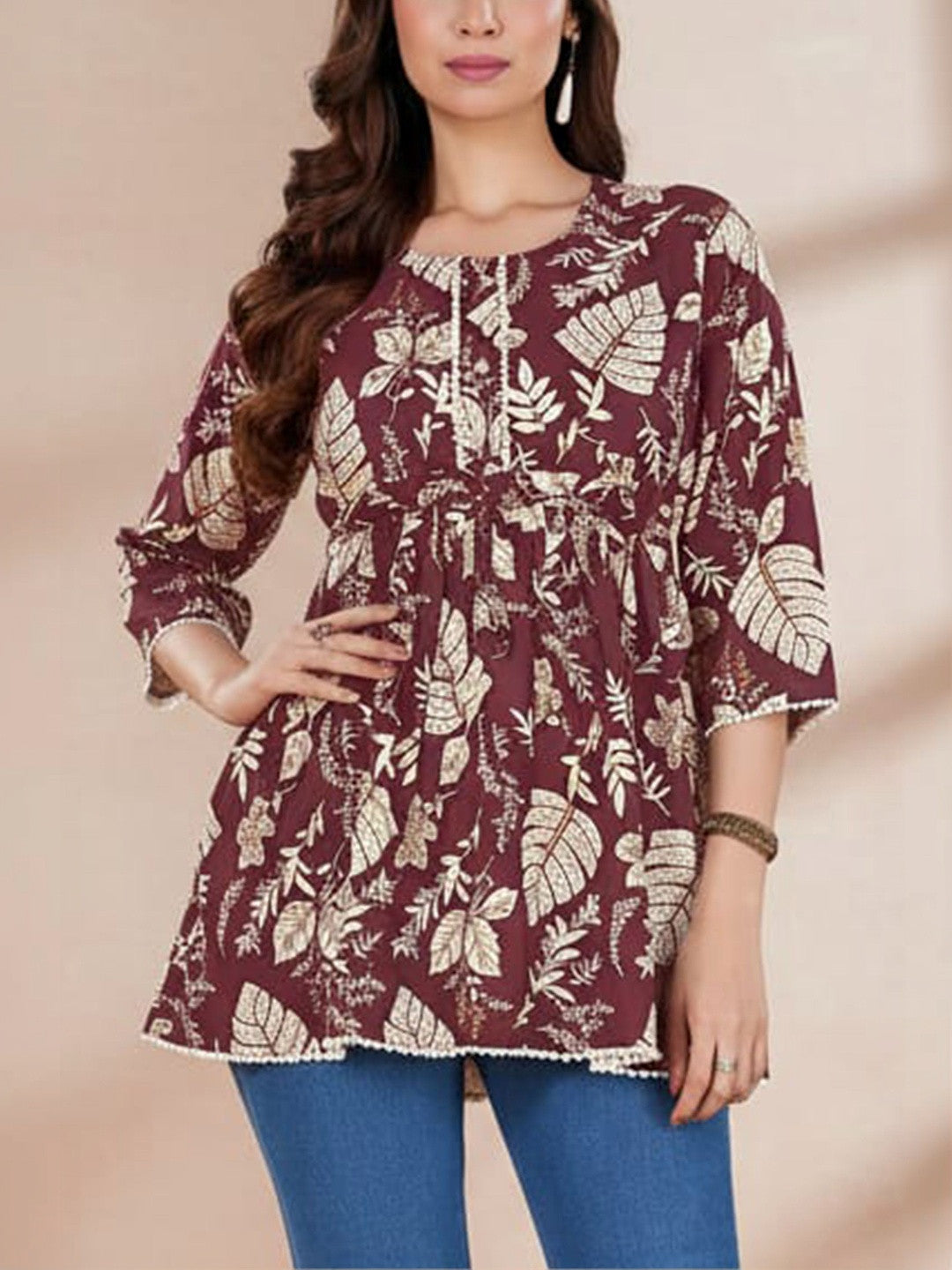 Botanical Printed Empire Kurti