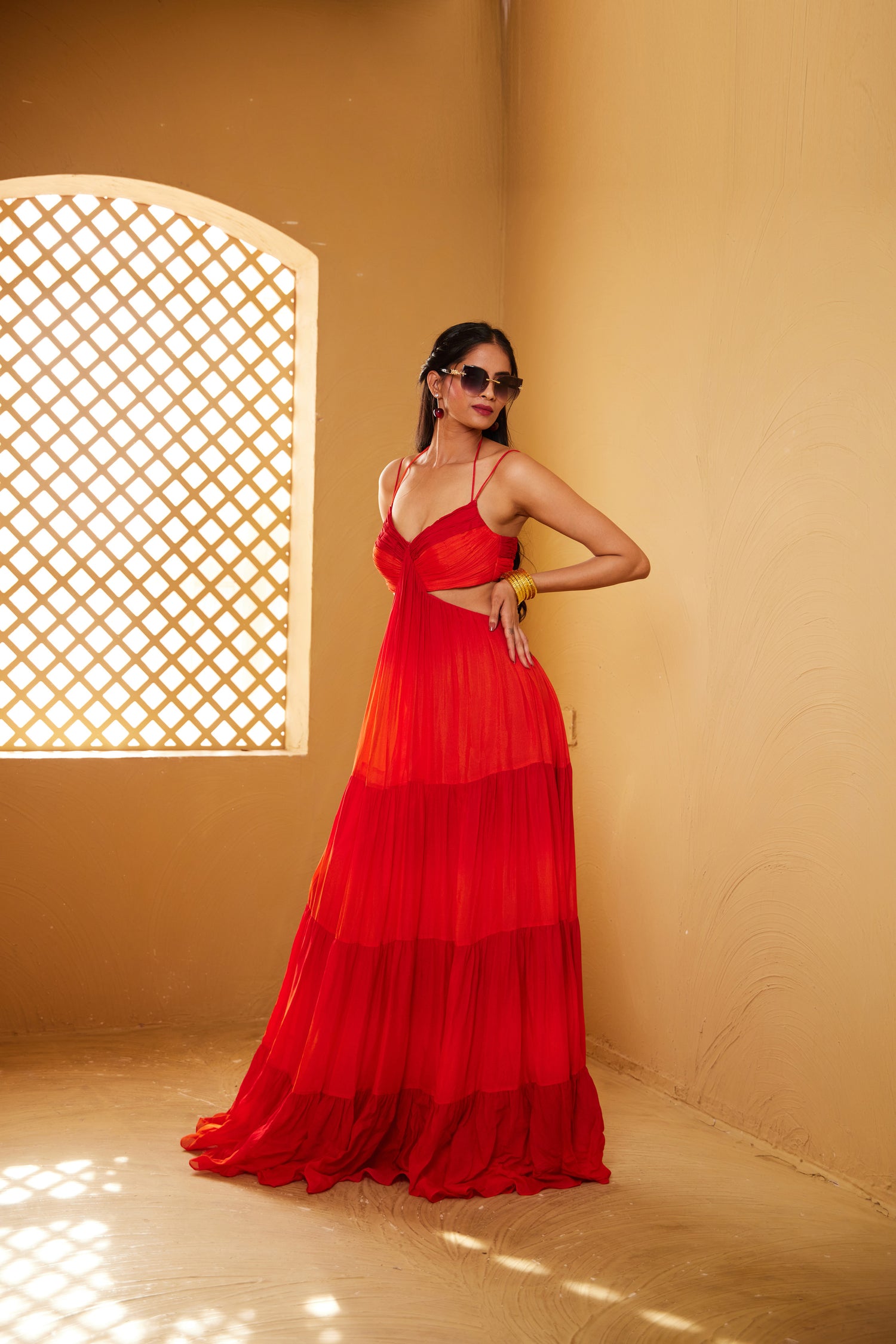 Ombre Tiered Maxi dress