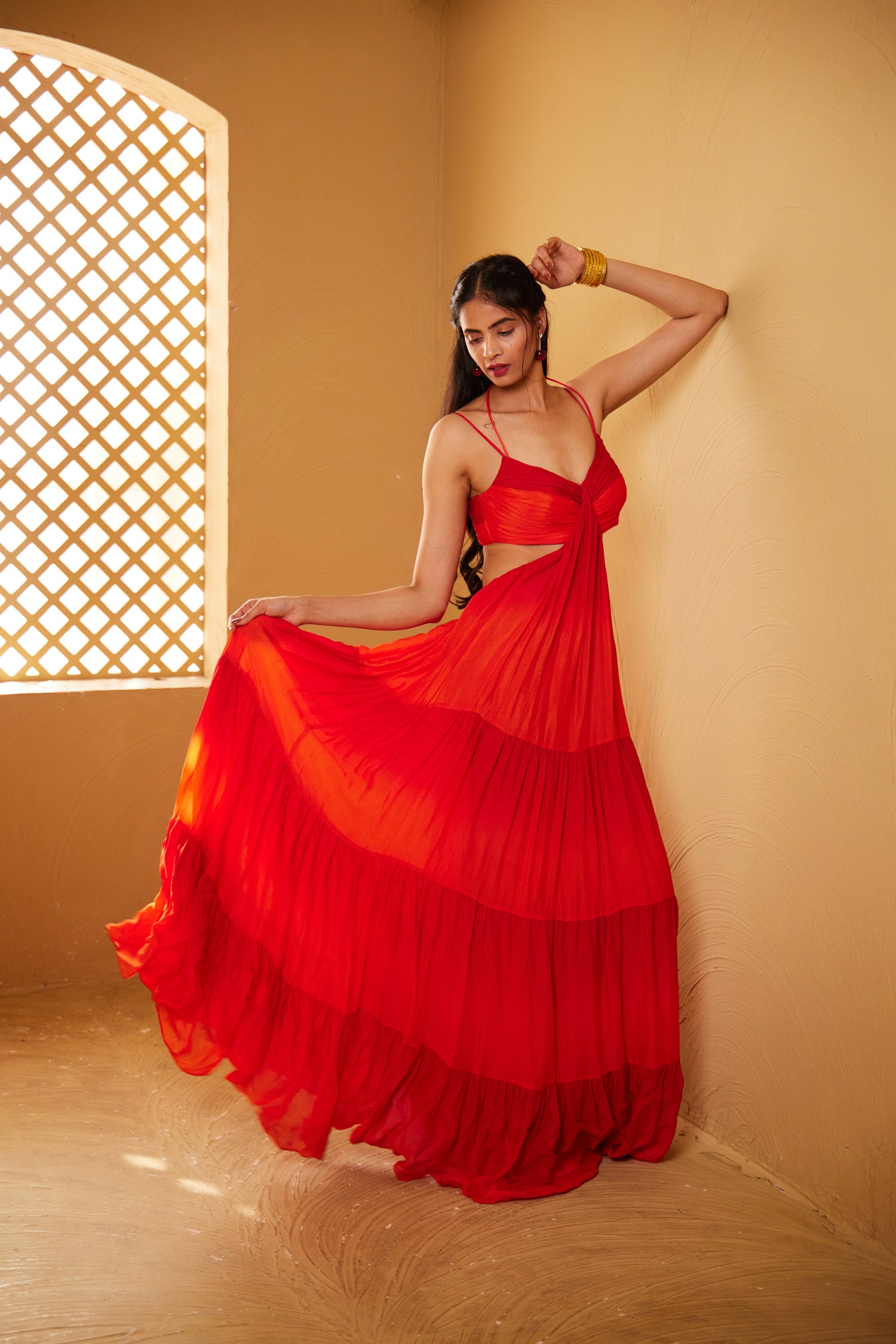 Ombre Tiered Maxi dress