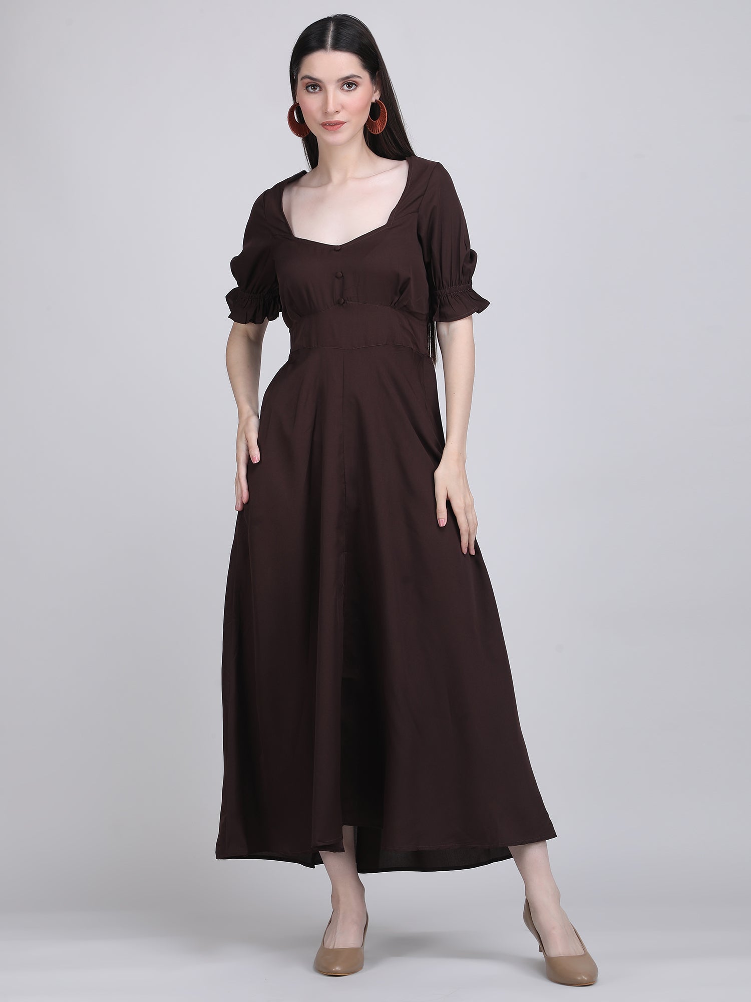 Cocoa Charm Flowy Dress
