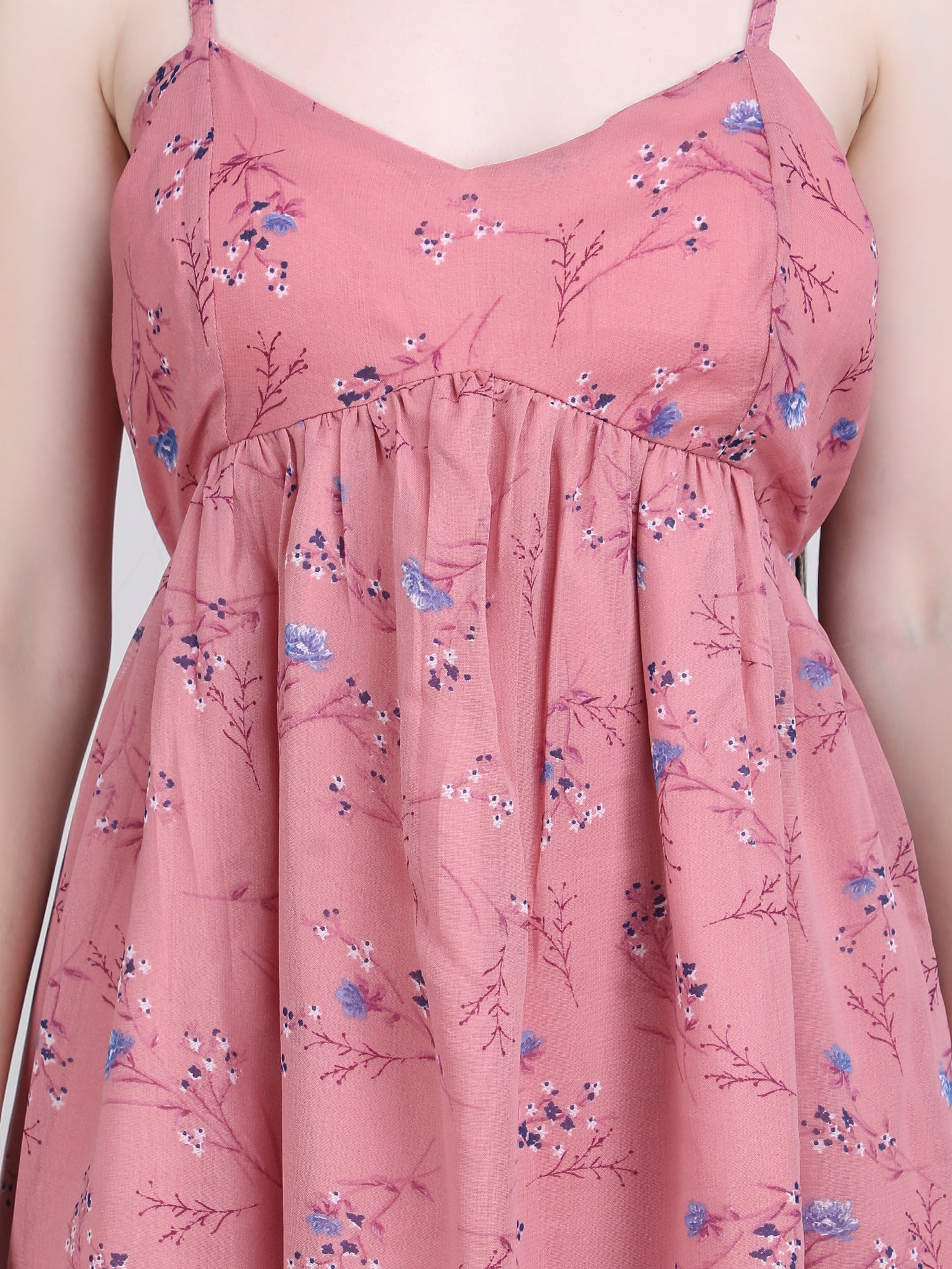 Blush Blossom Spaghetti Strap Midi Dress