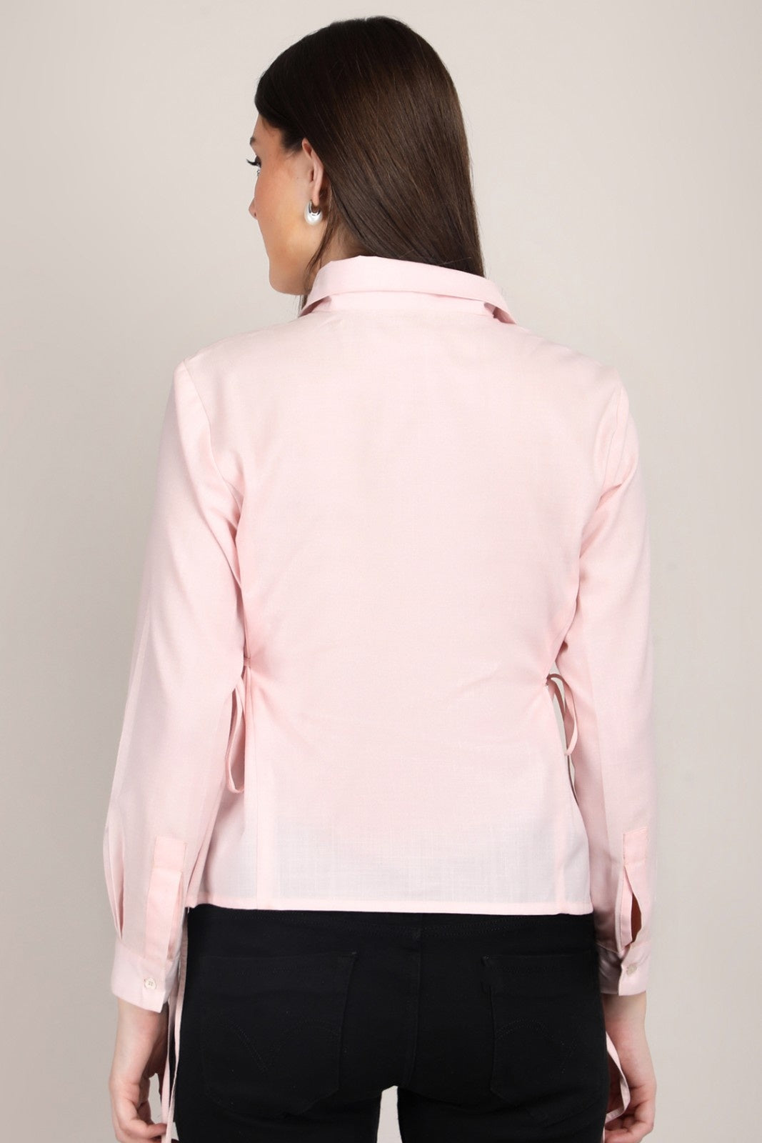 Pastel Muse Tie-Side Button Down Shirt