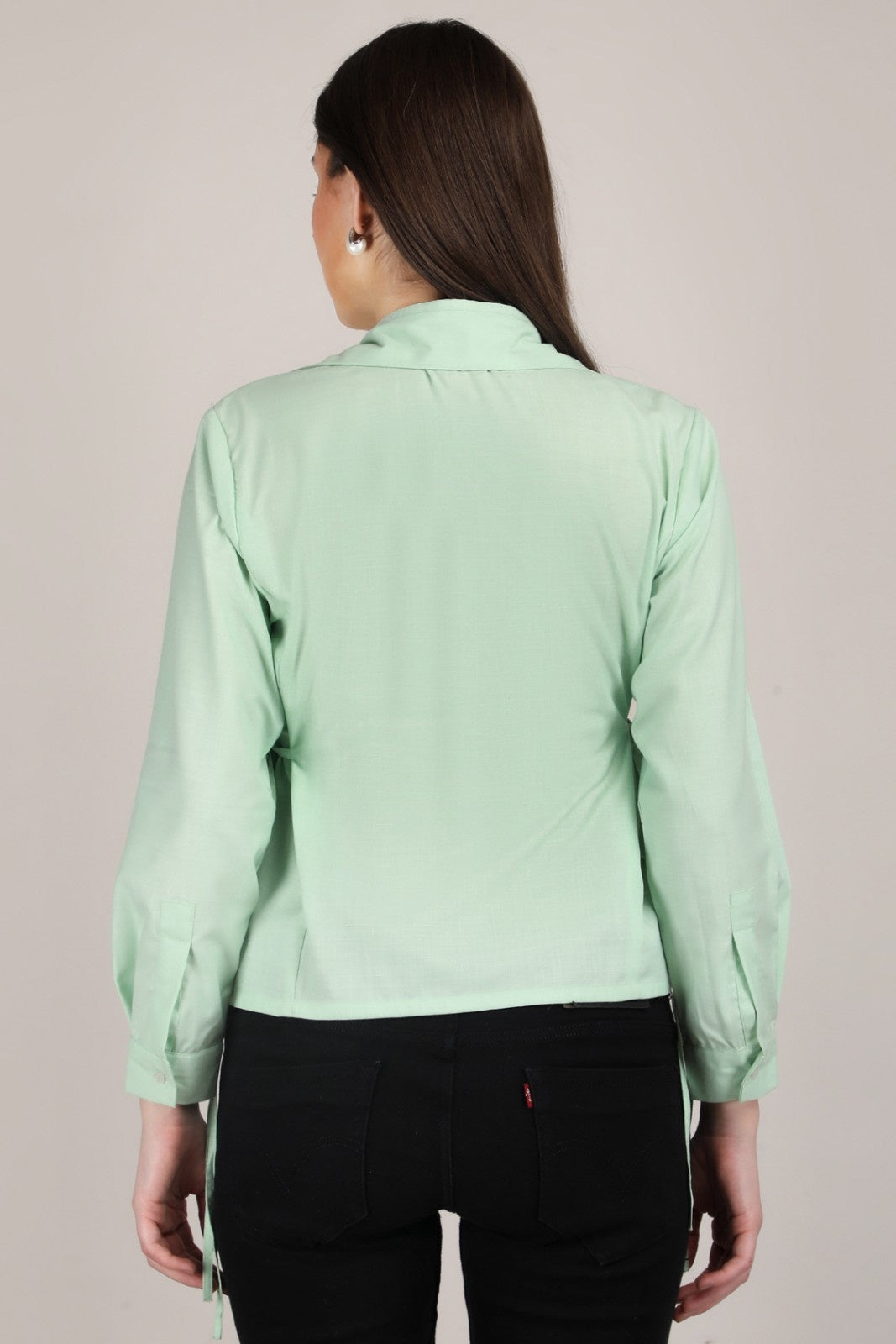 Pastel Muse Tie-Side Button Down Shirt