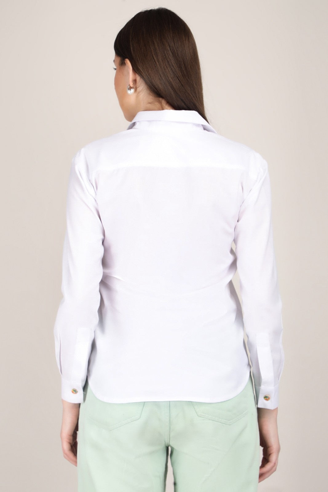 White & Black Women's Classic Long Sleeve Shirt