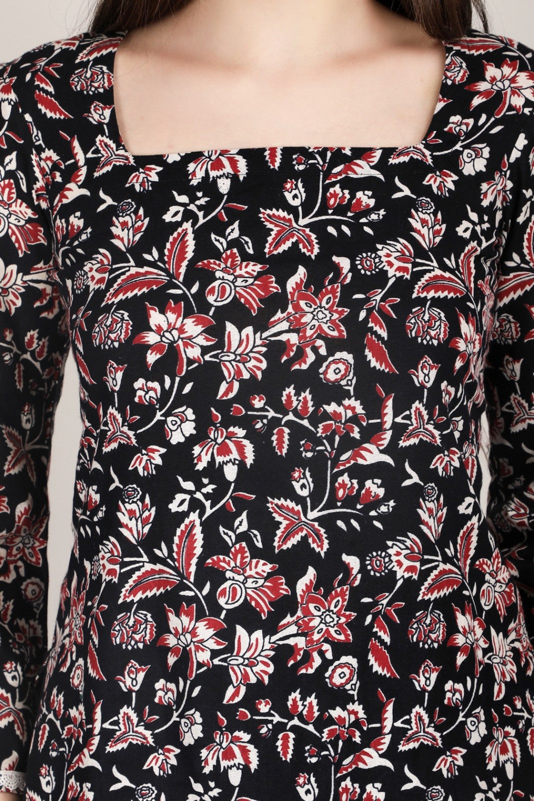 Ajrakh Printed Flora Flare Sleeved short kurti