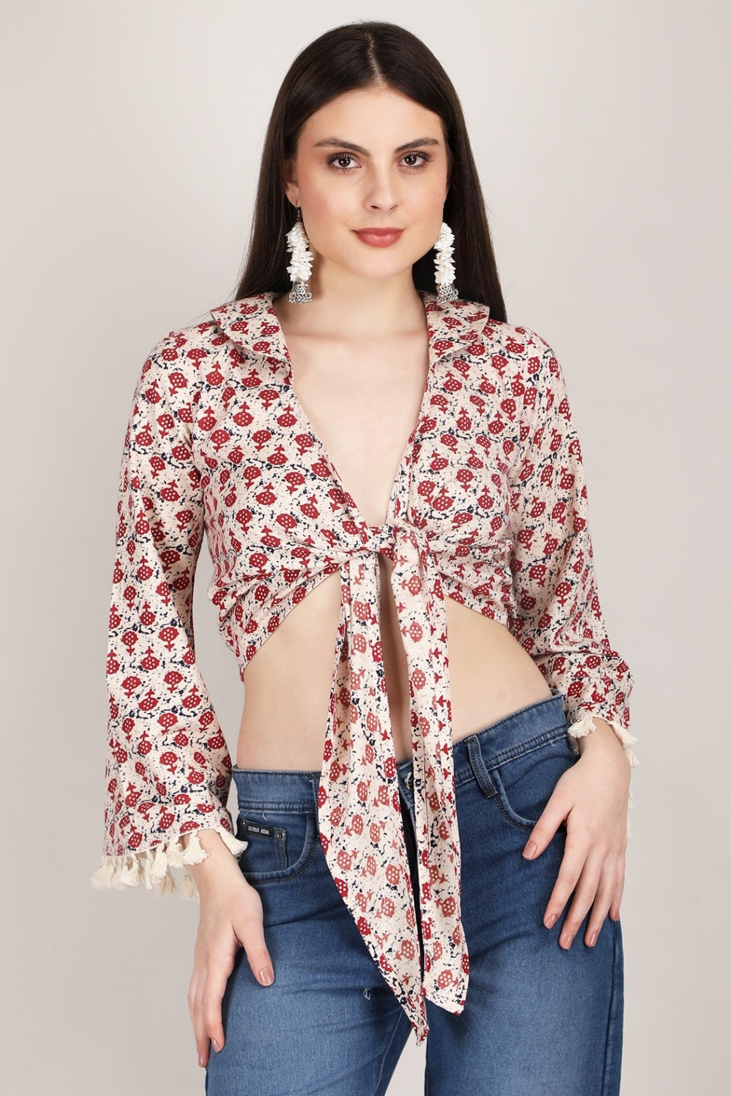 Boho Blossom Tie-Up Top