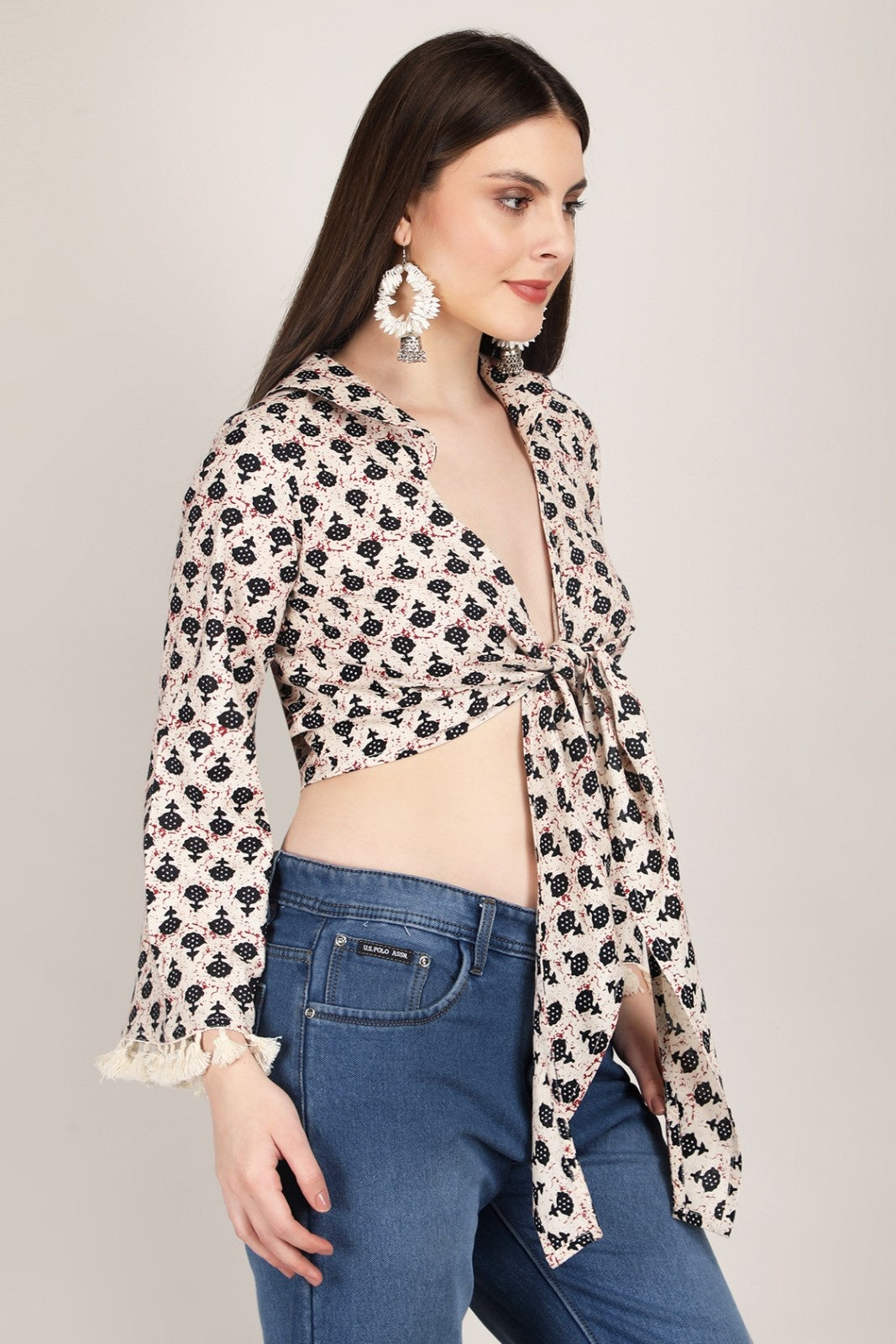Boho Blossom Tie-Up Top