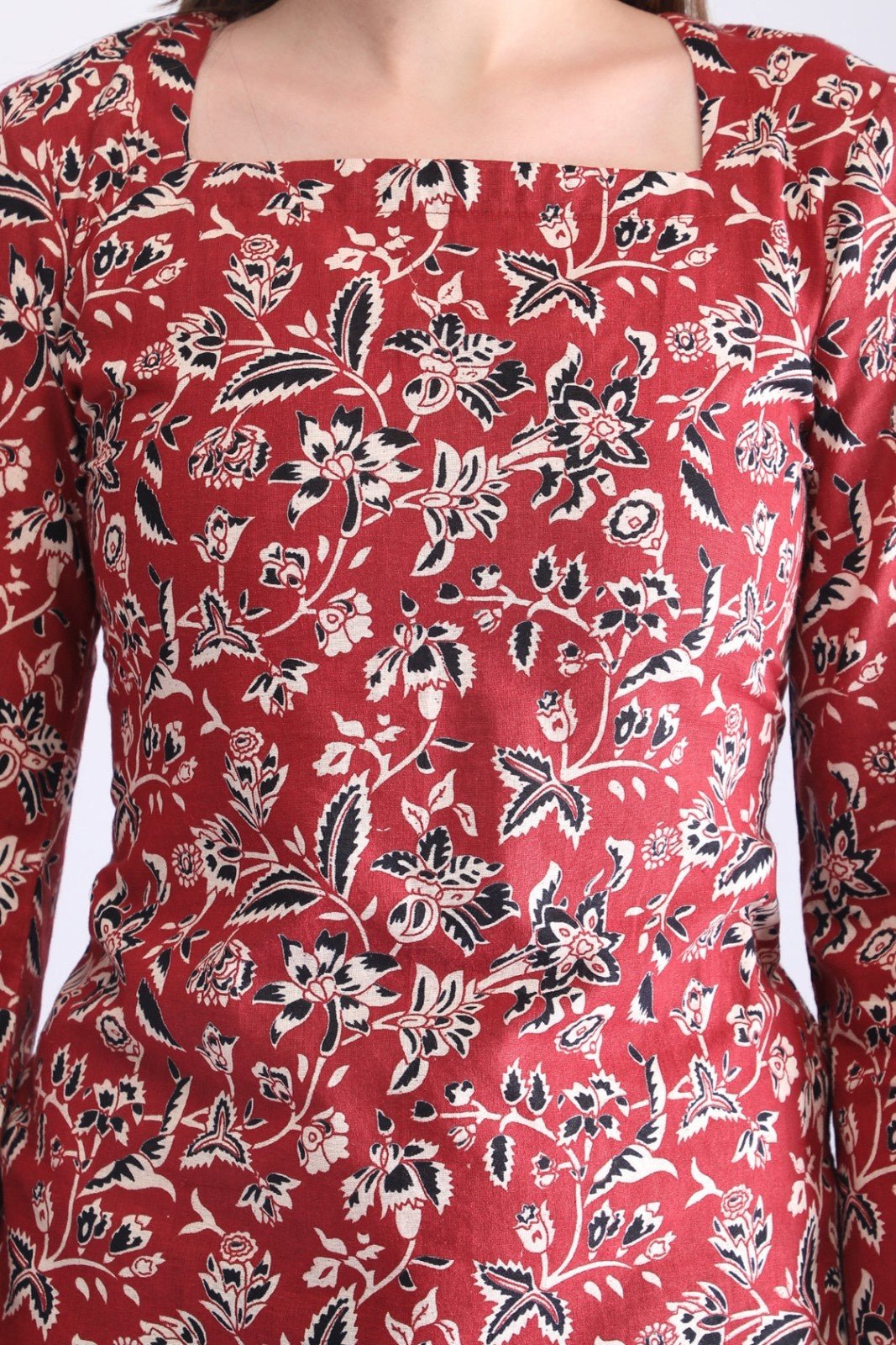 Ajrakh Printed Flora Flare Sleeved short kurti