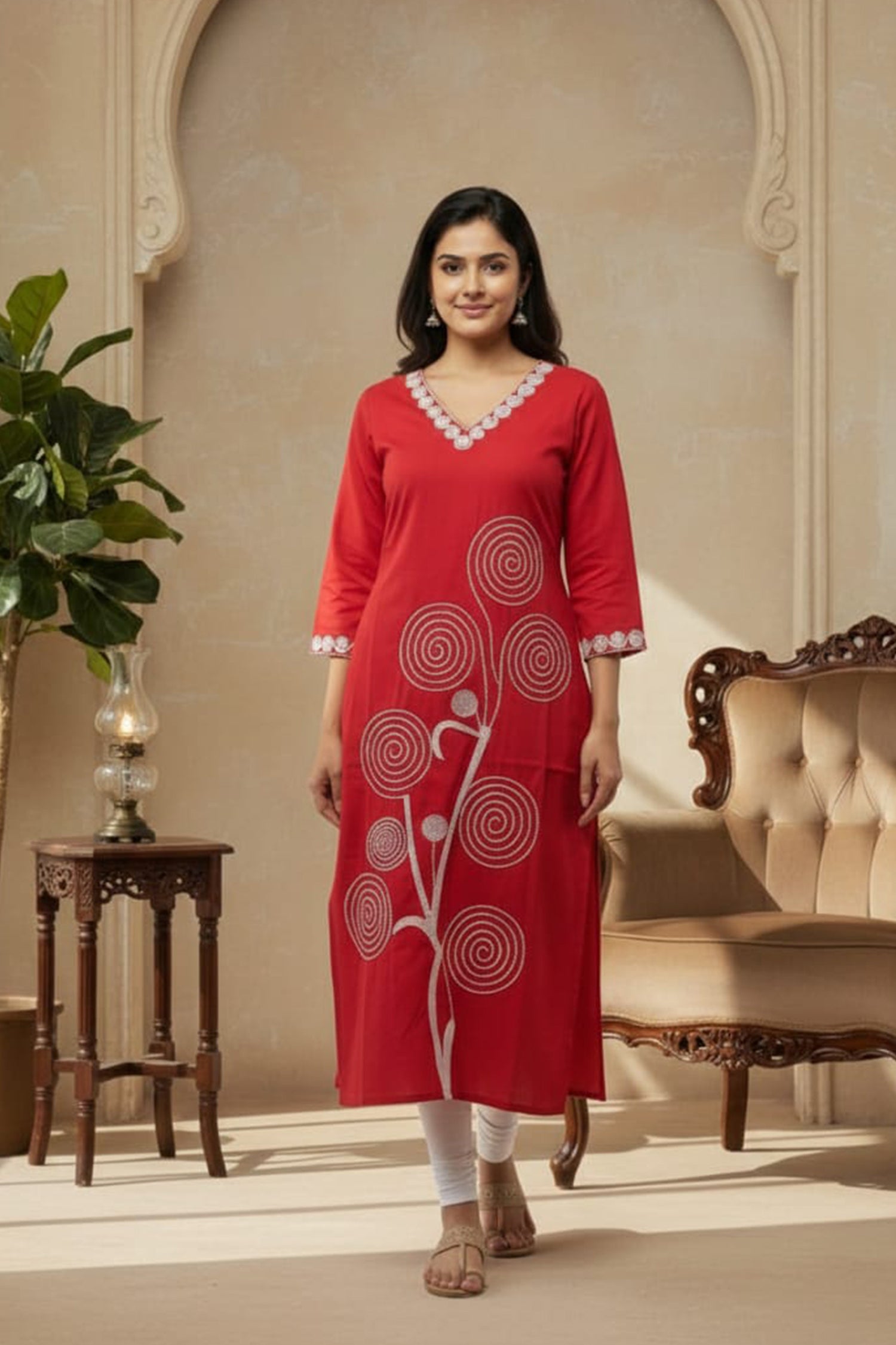 Spiral Bloom Straight Kurta