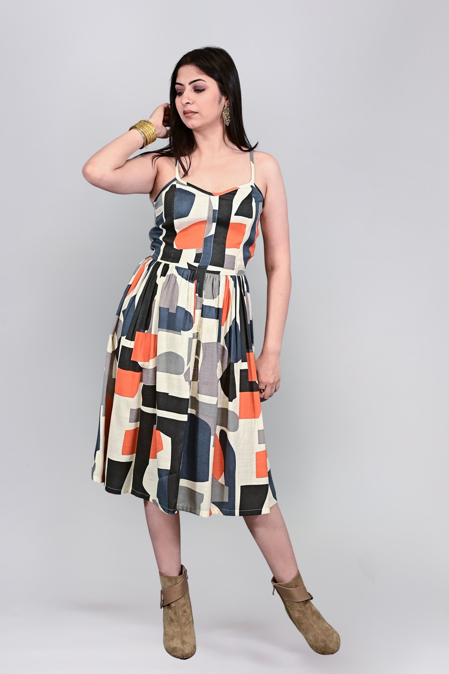 Urban Muse Geometric Spaghetti Dress