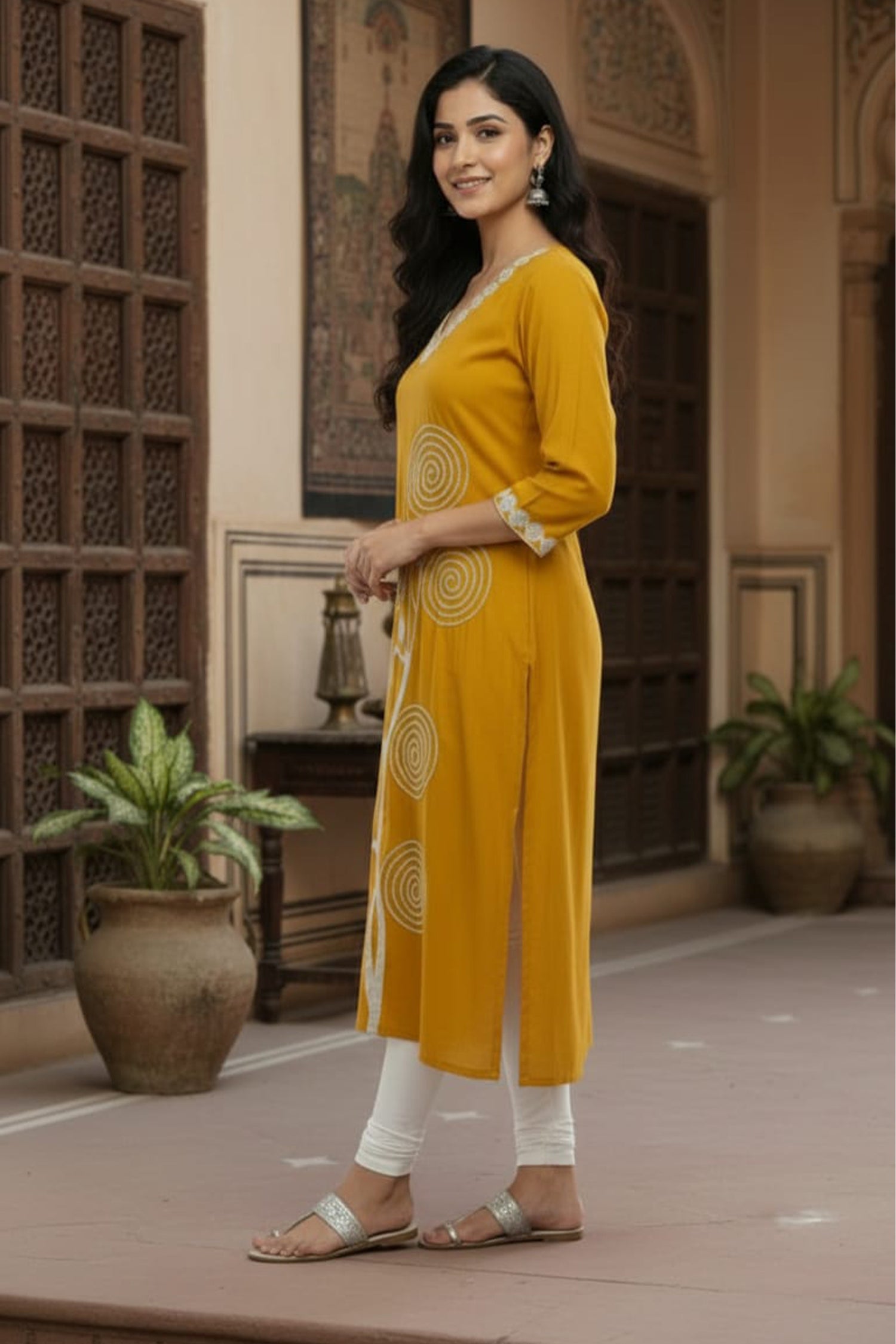 Spiral Bloom Straight Kurta