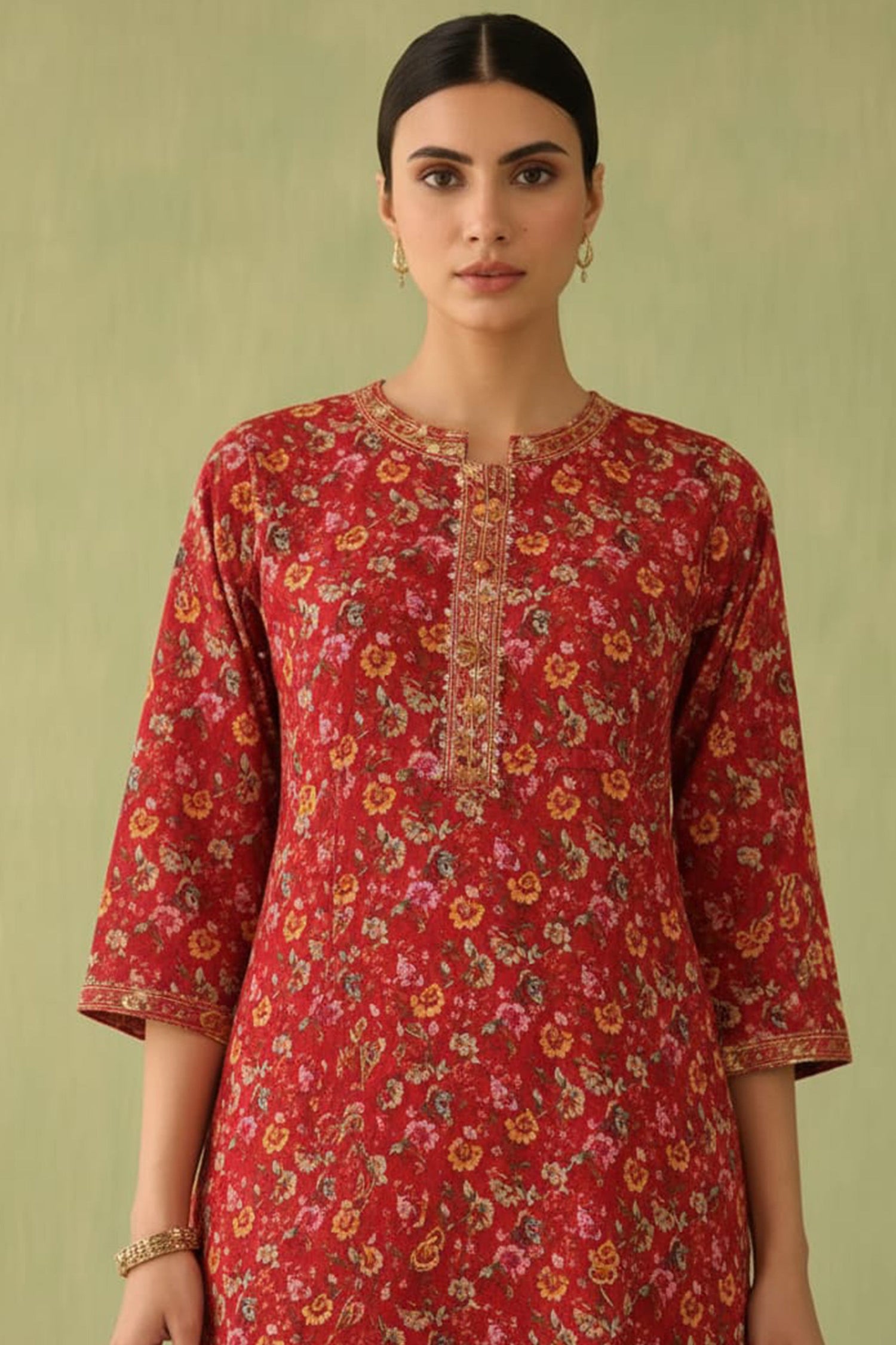Wine Purple Ethnic Motif Kurta