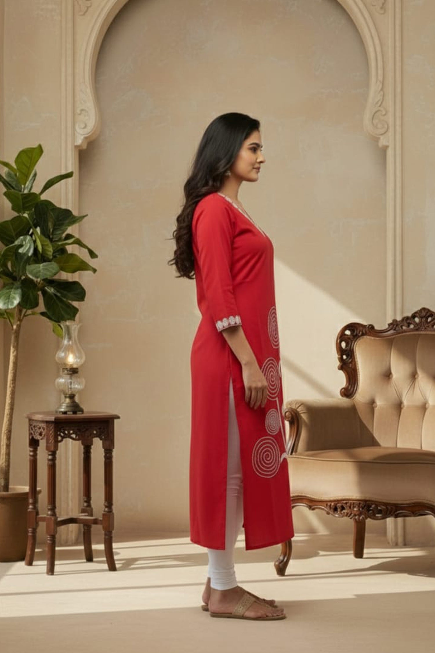 Spiral Bloom Straight Kurta