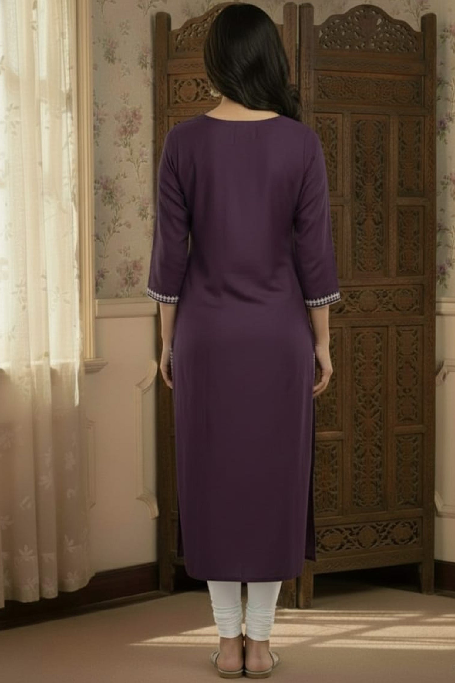 Elegant Floral Embroidered  – Premium Ethnic Wear Kurta Set