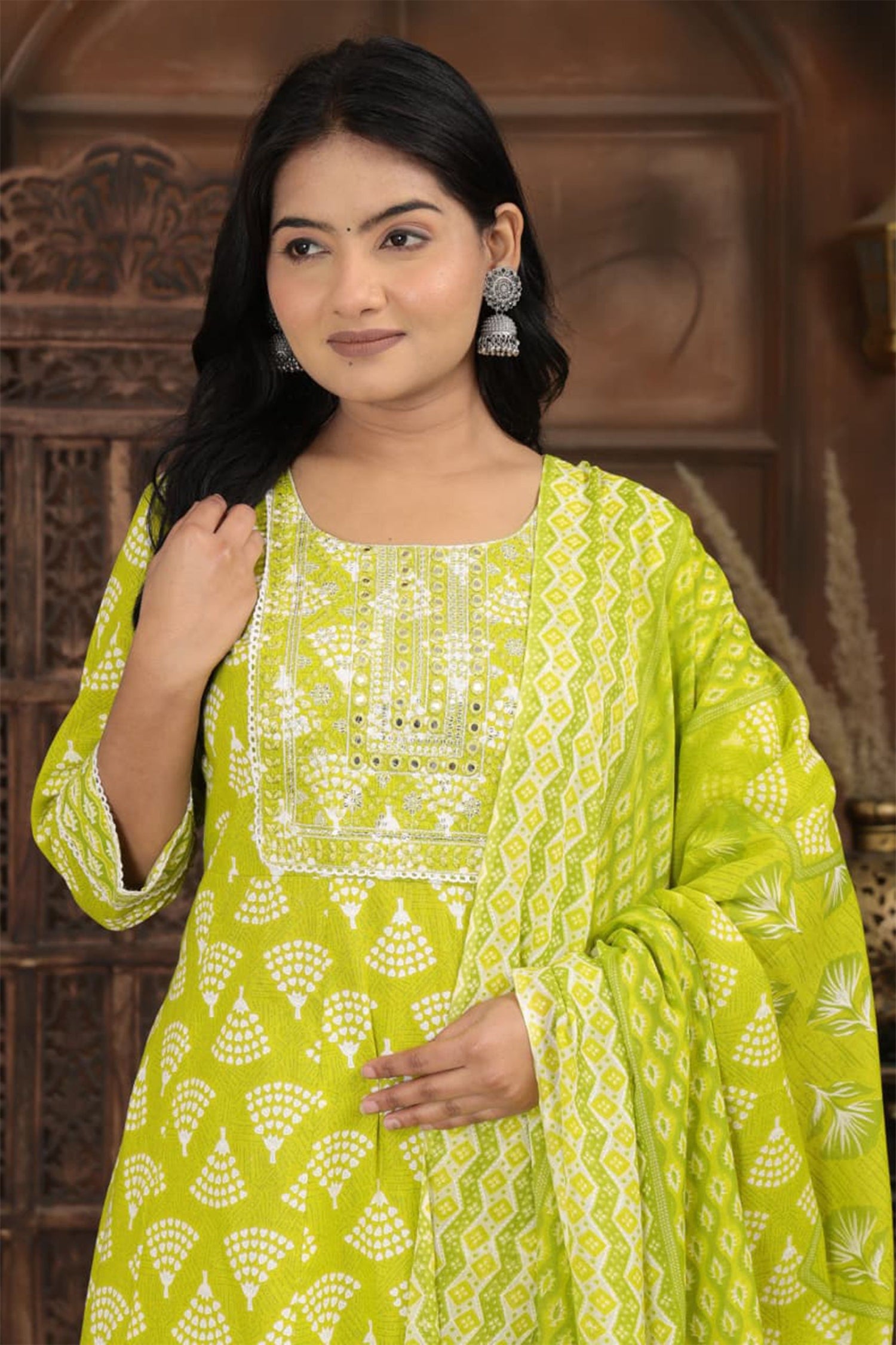 Elegant Ethnic Printed Kurta Pant Dupatta Set – Multi Color Collection