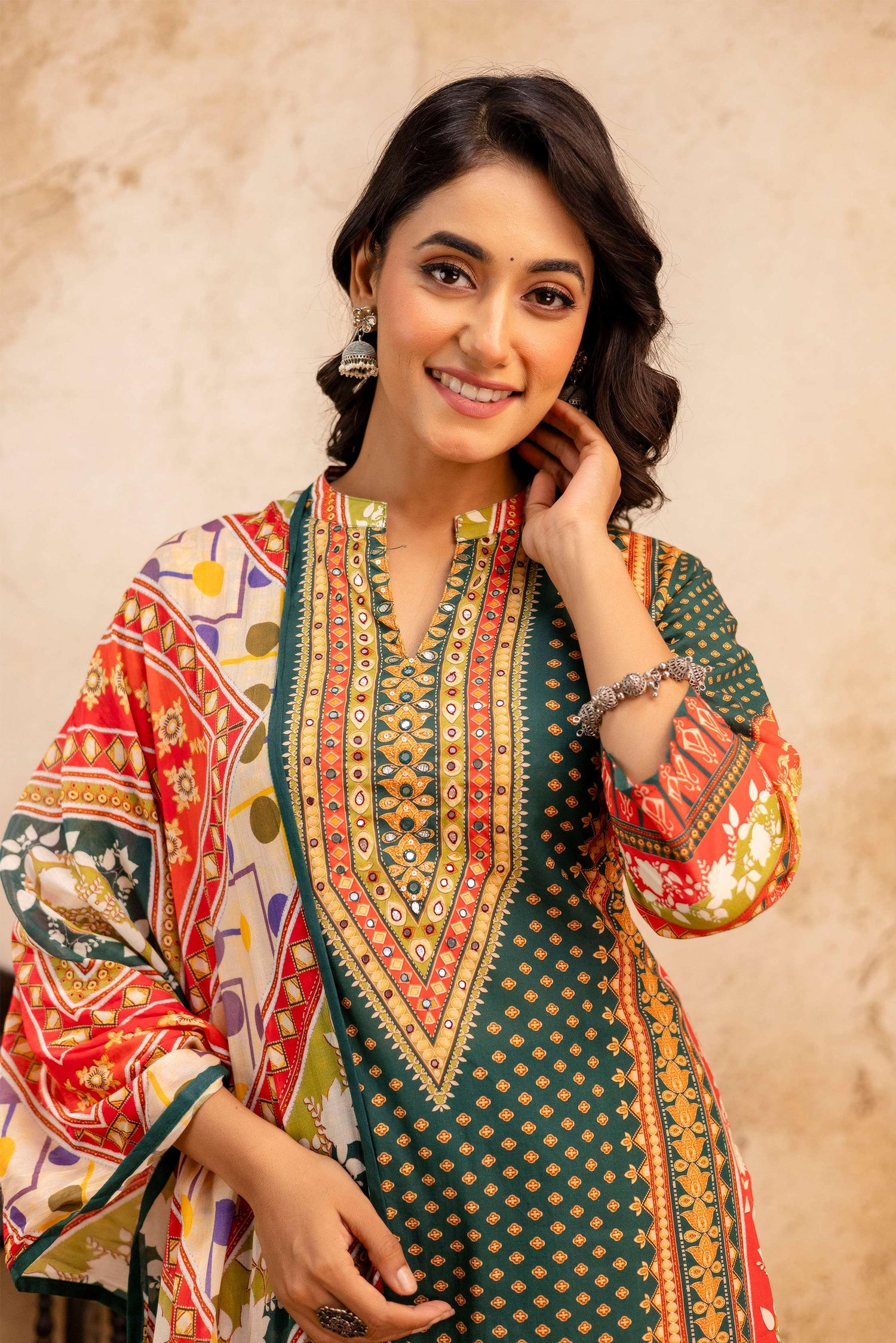 Women Floral Printed Kurta Set with Dupatta | Straight Fit Kurta Pant Set | Ethnic Wear for Women