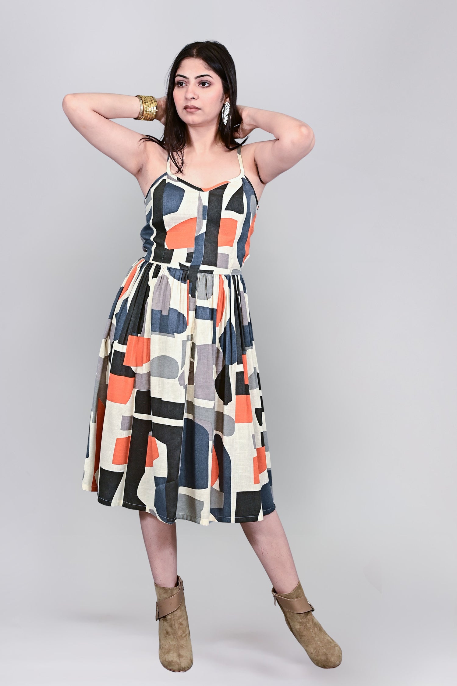 Urban Muse Geometric Spaghetti Dress