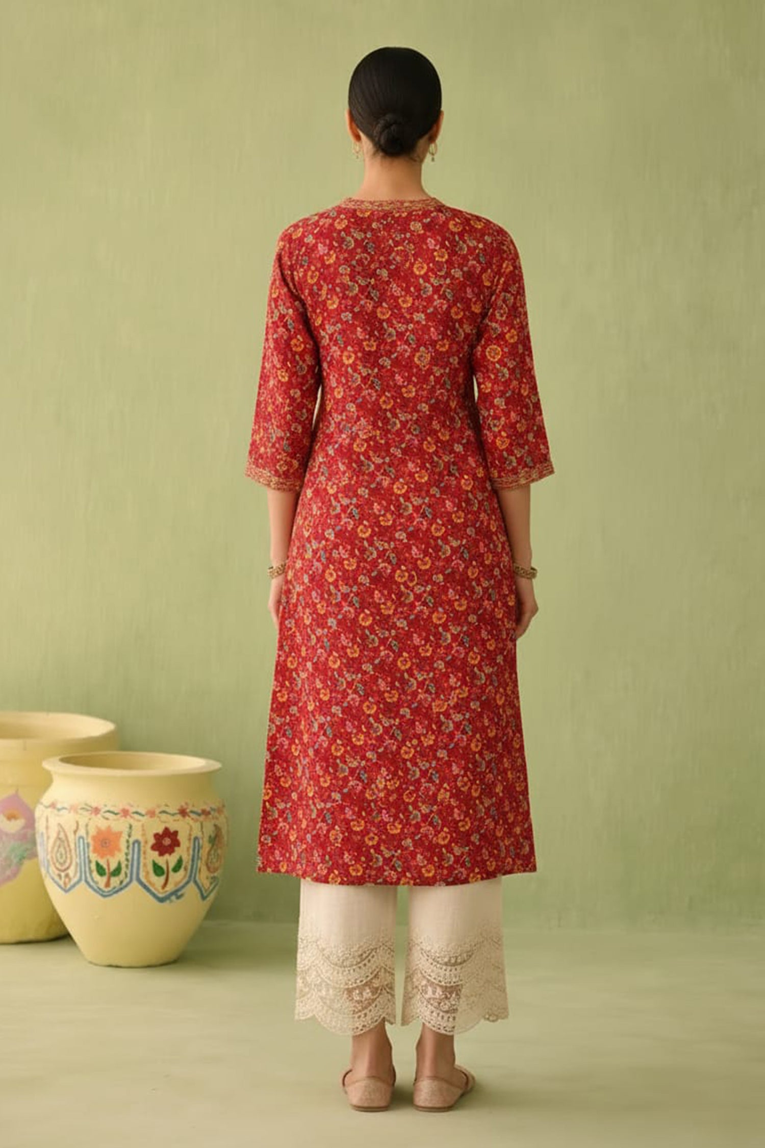 Wine Purple Ethnic Motif Kurta