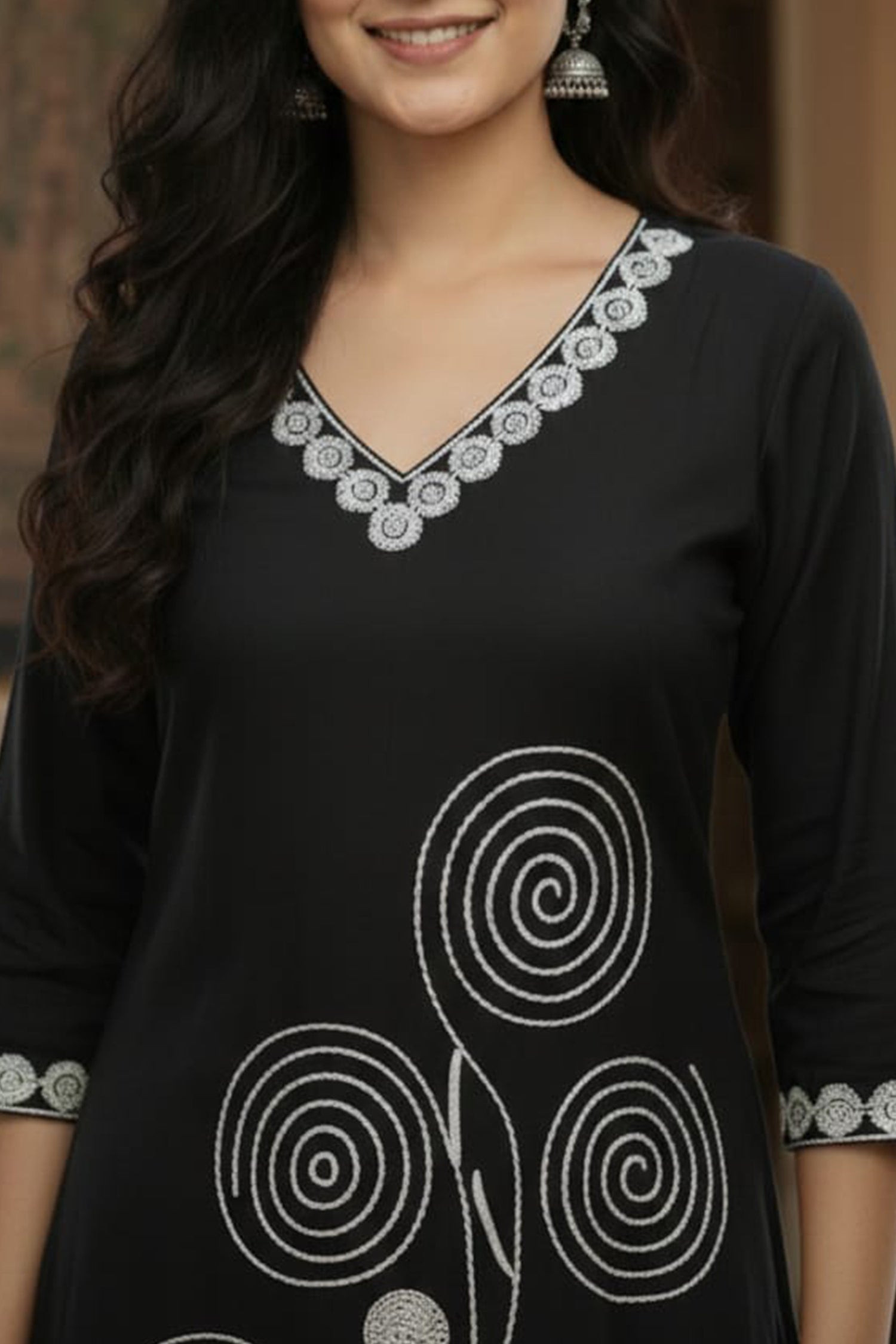 Spiral Bloom Straight Kurta