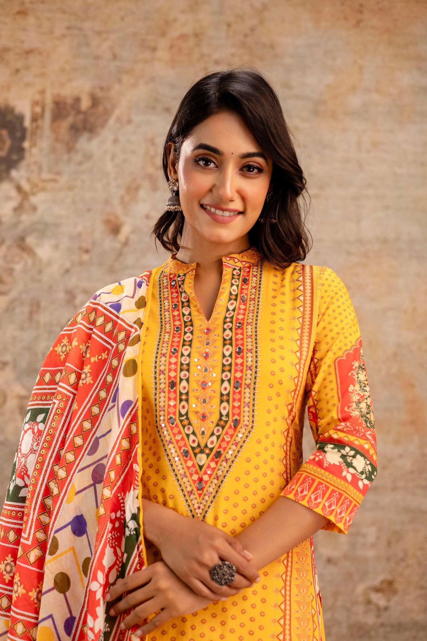 Women Floral Printed Kurta Set with Dupatta | Straight Fit Kurta Pant Set | Ethnic Wear for Women
