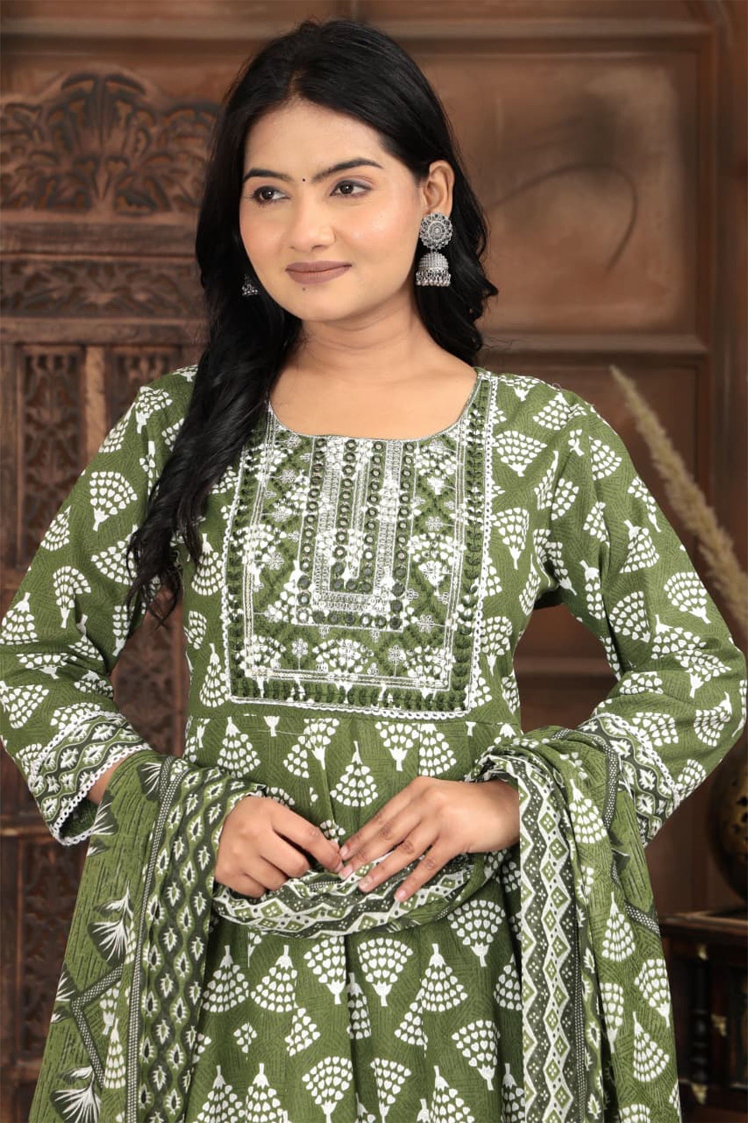 Elegant Ethnic Printed Kurta Pant Dupatta Set – Multi Color Collection