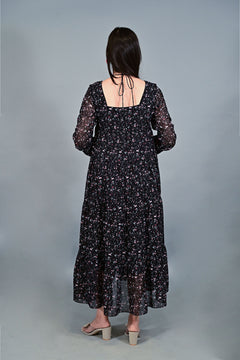 Midnight Bloom Flare Dress 