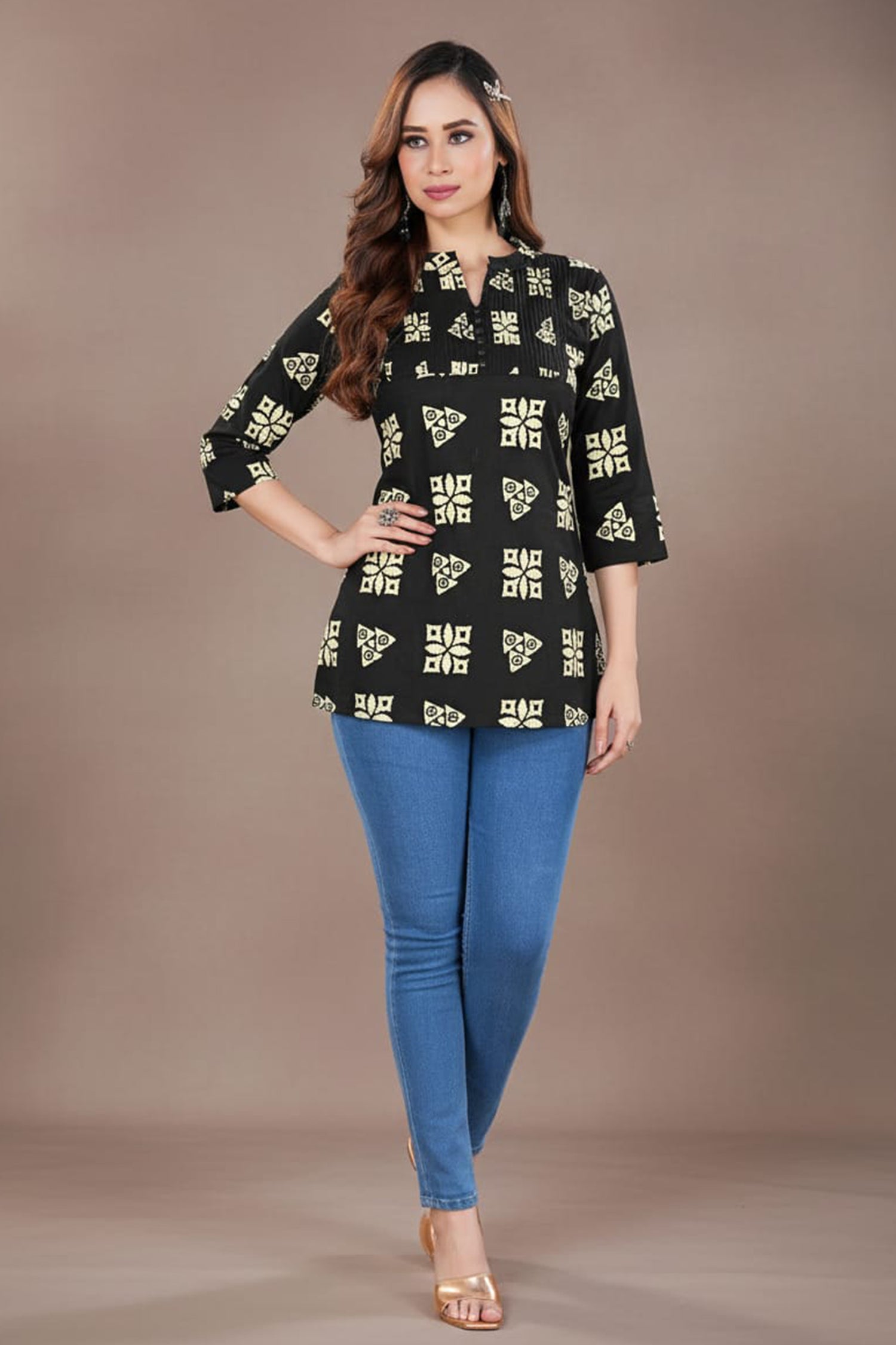 Noir Print Kurti