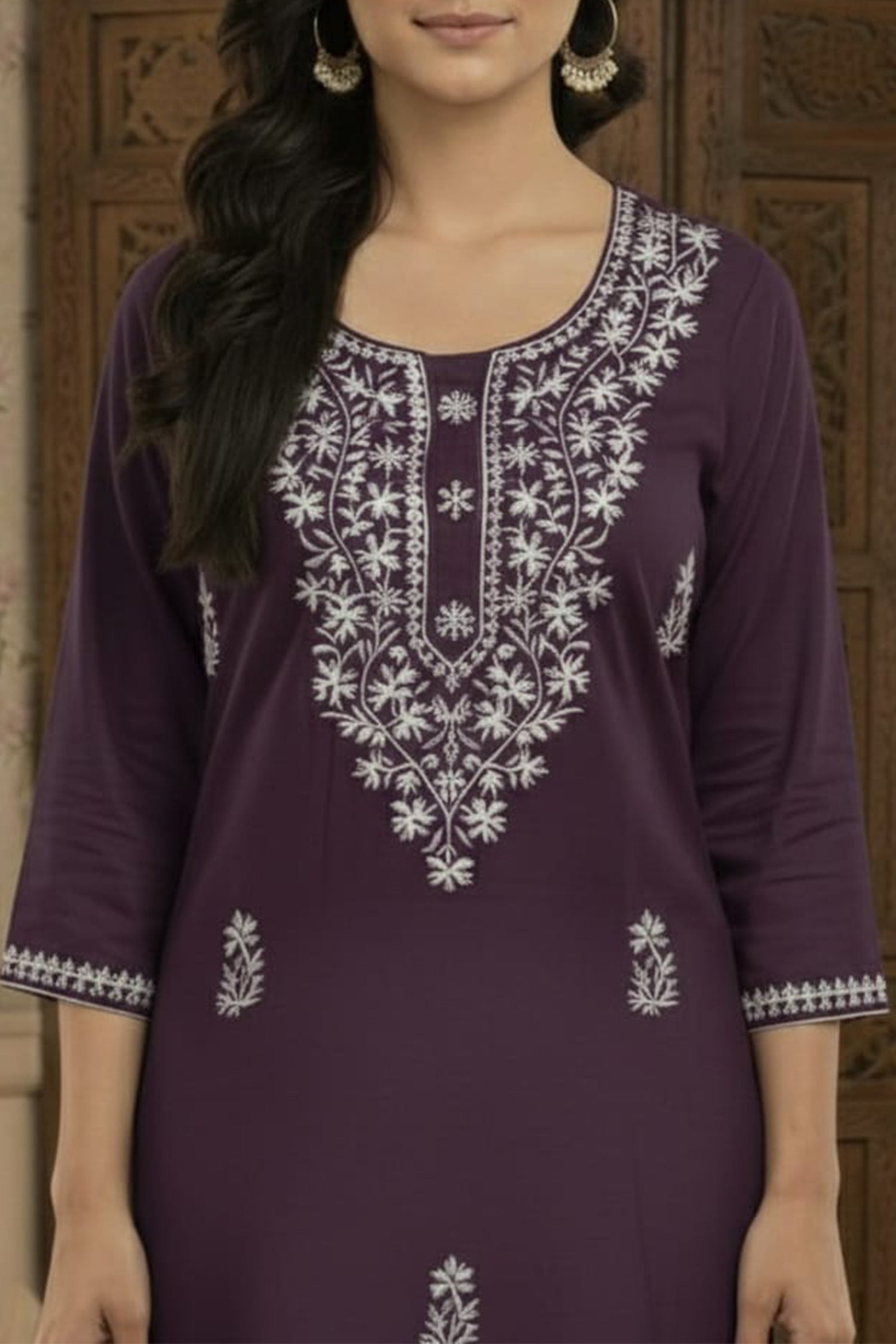 Elegant Floral Embroidered  – Premium Ethnic Wear Kurta Set