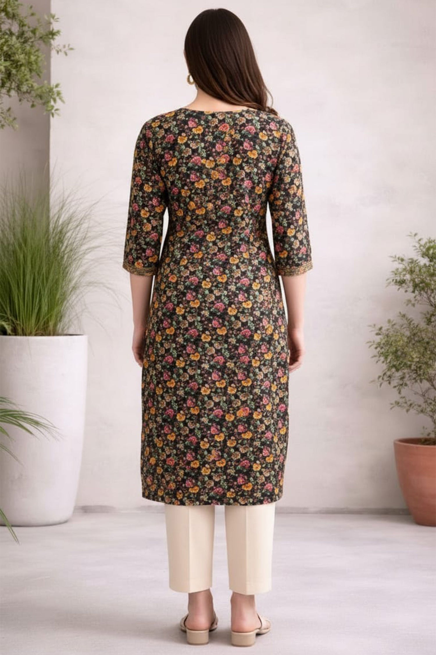 Wine Purple Ethnic Motif Kurta
