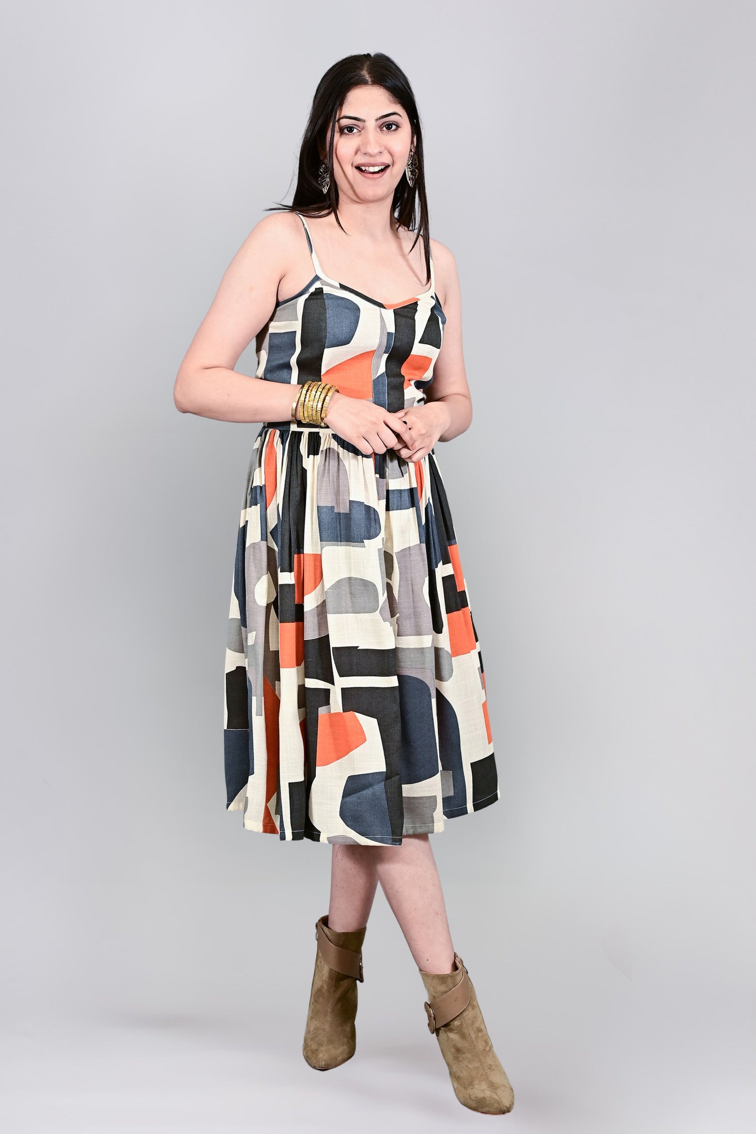 Urban Muse Geometric Spaghetti Dress