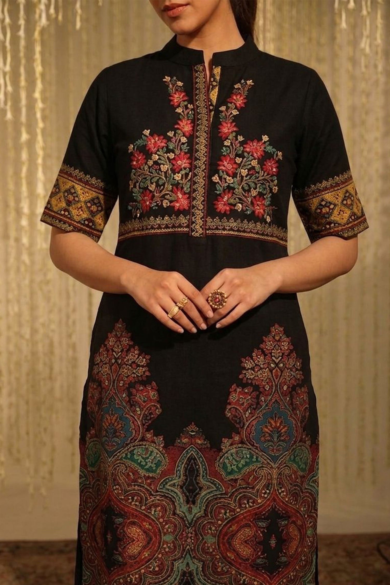 Women Embroidered Straight Kurta | Ethnic Cotton Blend Kurta for Women | Festive Wear, Office Wear, Casual Traditional Kurta