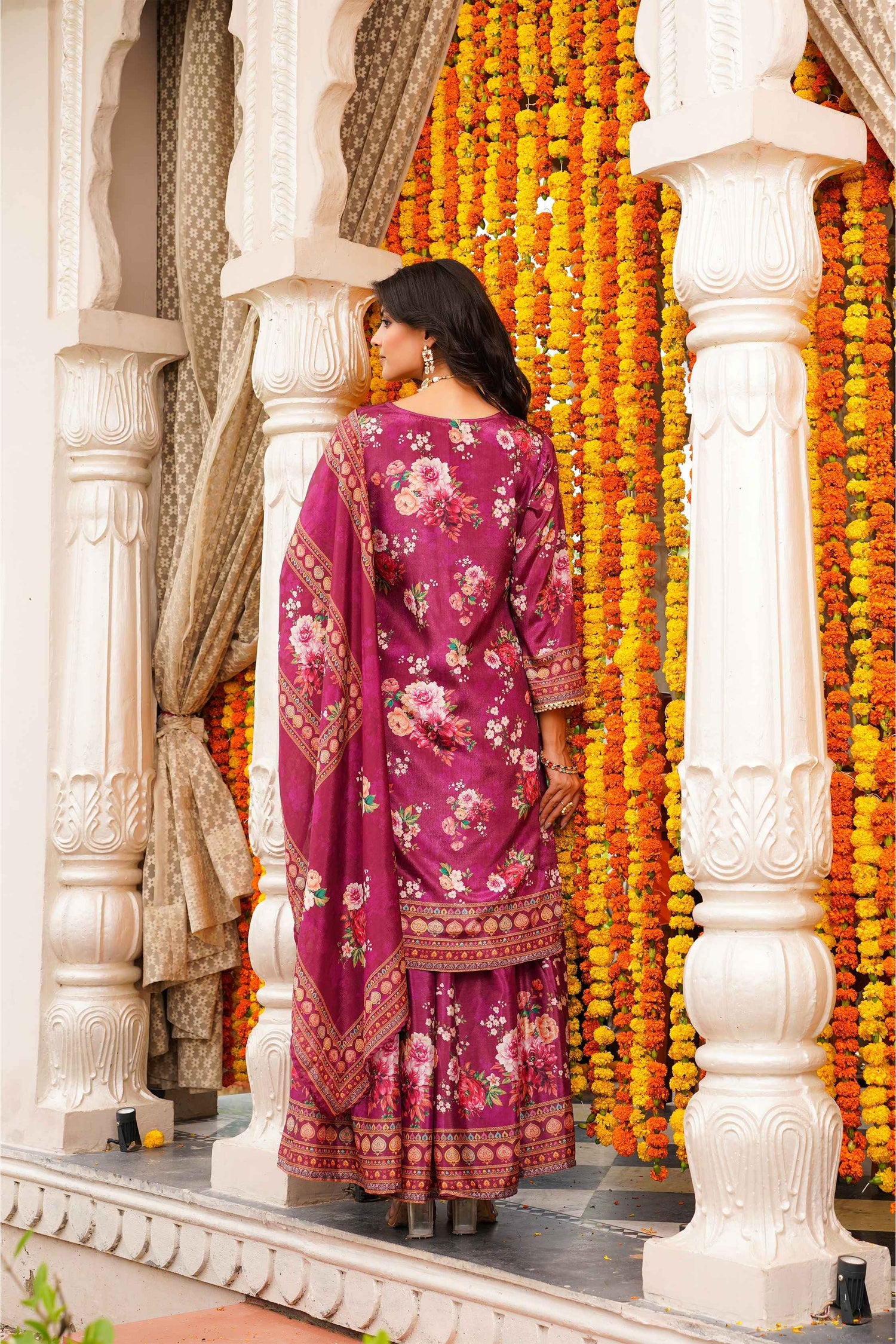Women Floral Printed Kurta Set with Dupatta | Straight Fit Kurta Pant Set | Ethnic Wear for Women