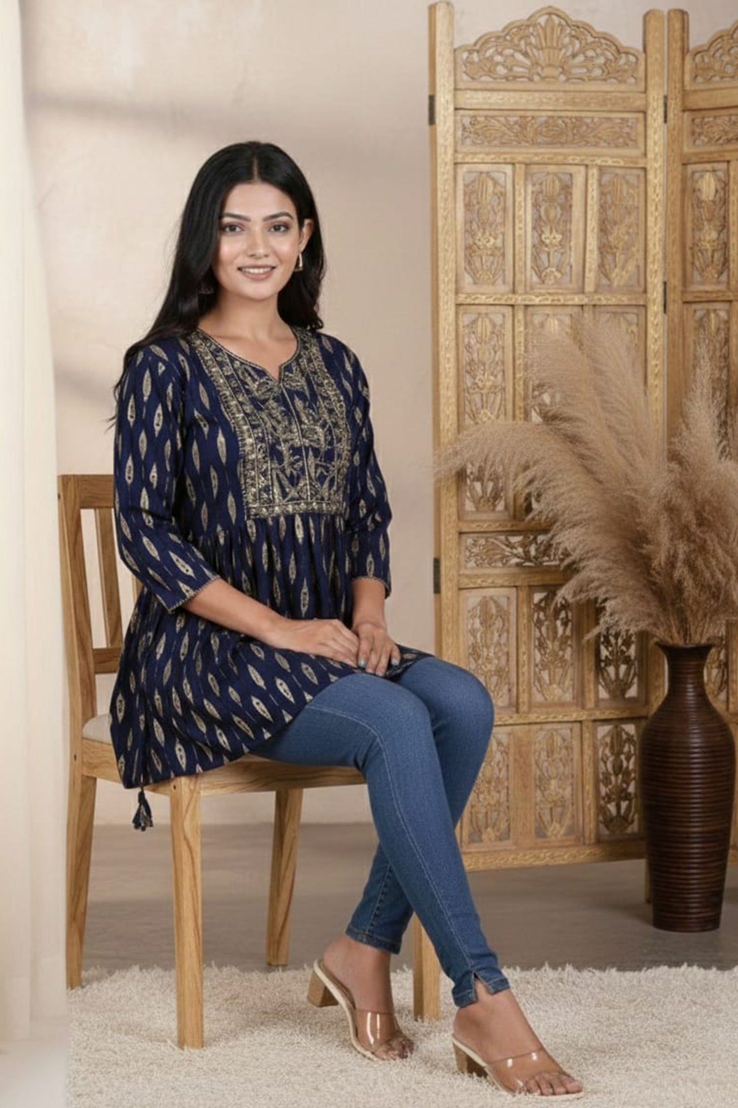 Scarlet Zari Charm Kurti