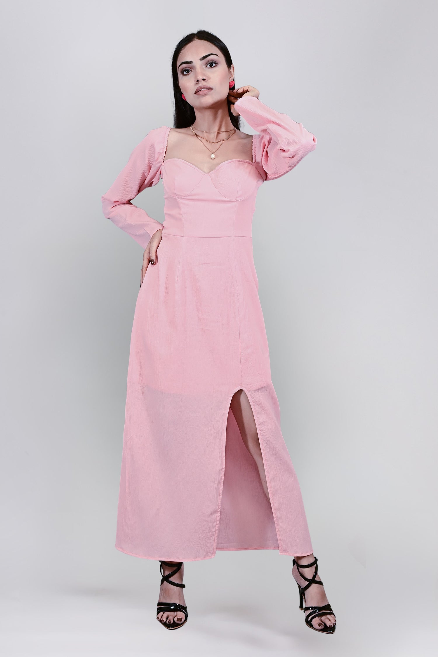 Blush pink Slit Maxi Dress