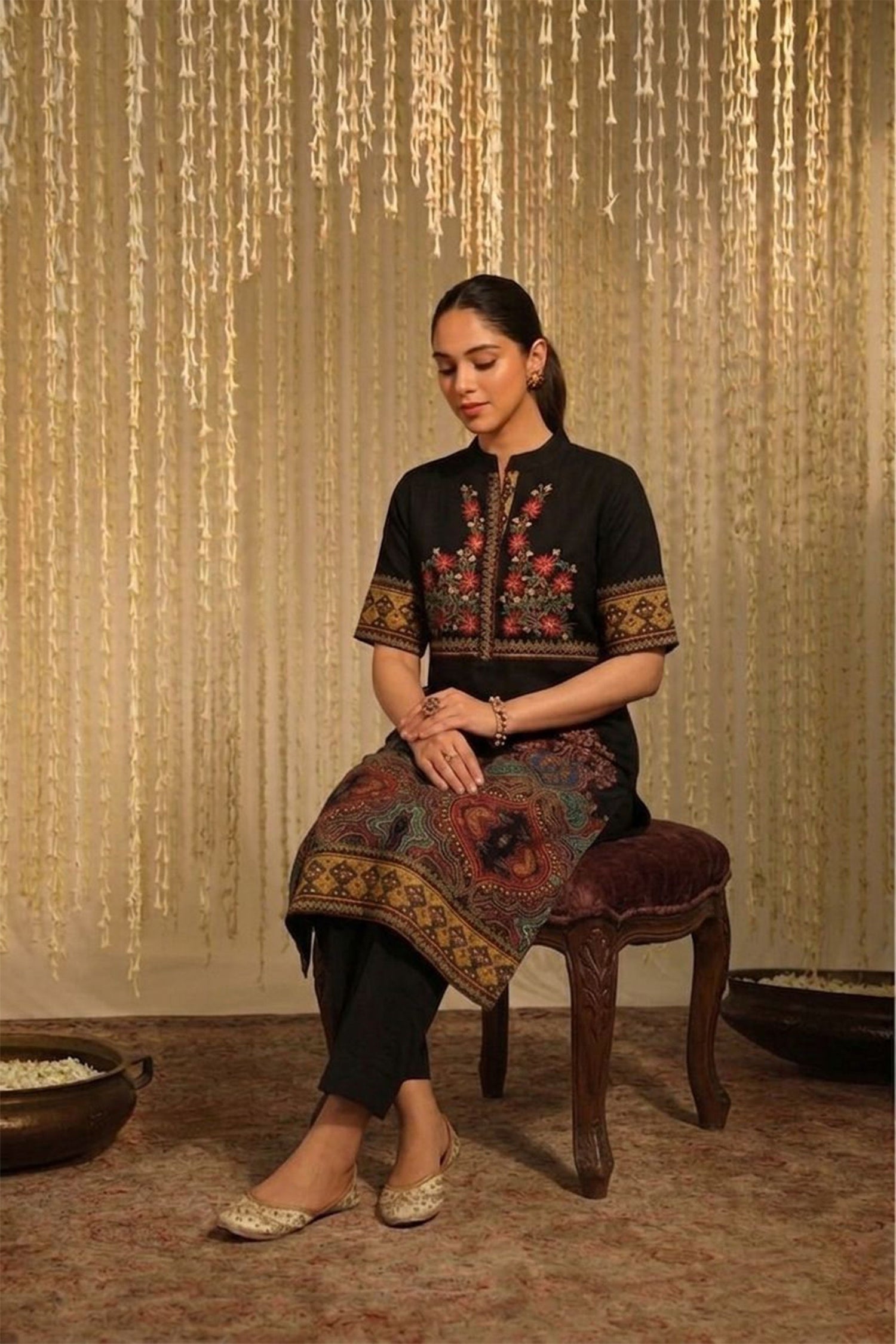 Women Embroidered Straight Kurta | Ethnic Cotton Blend Kurta for Women | Festive Wear, Office Wear, Casual Traditional Kurta