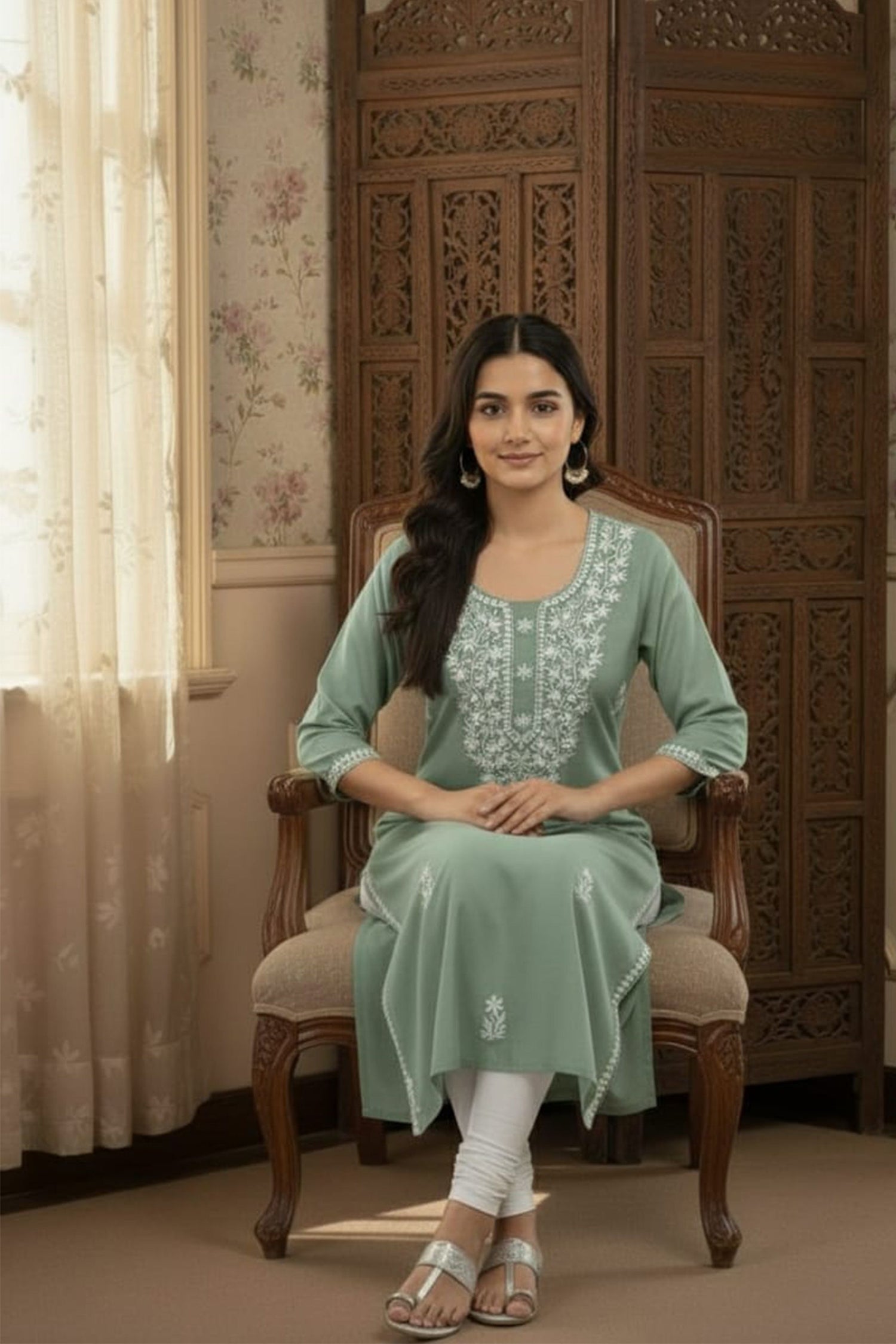 Royal Grace Embroidered Straight Kurta