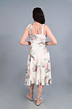 Blush Floral Printed Midi Dress