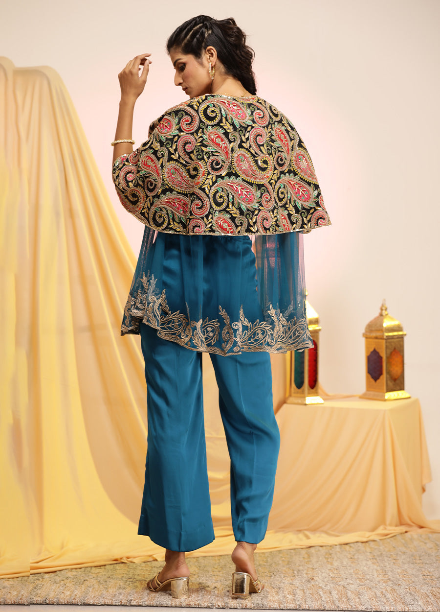 Royal Cape Blouse with Pant