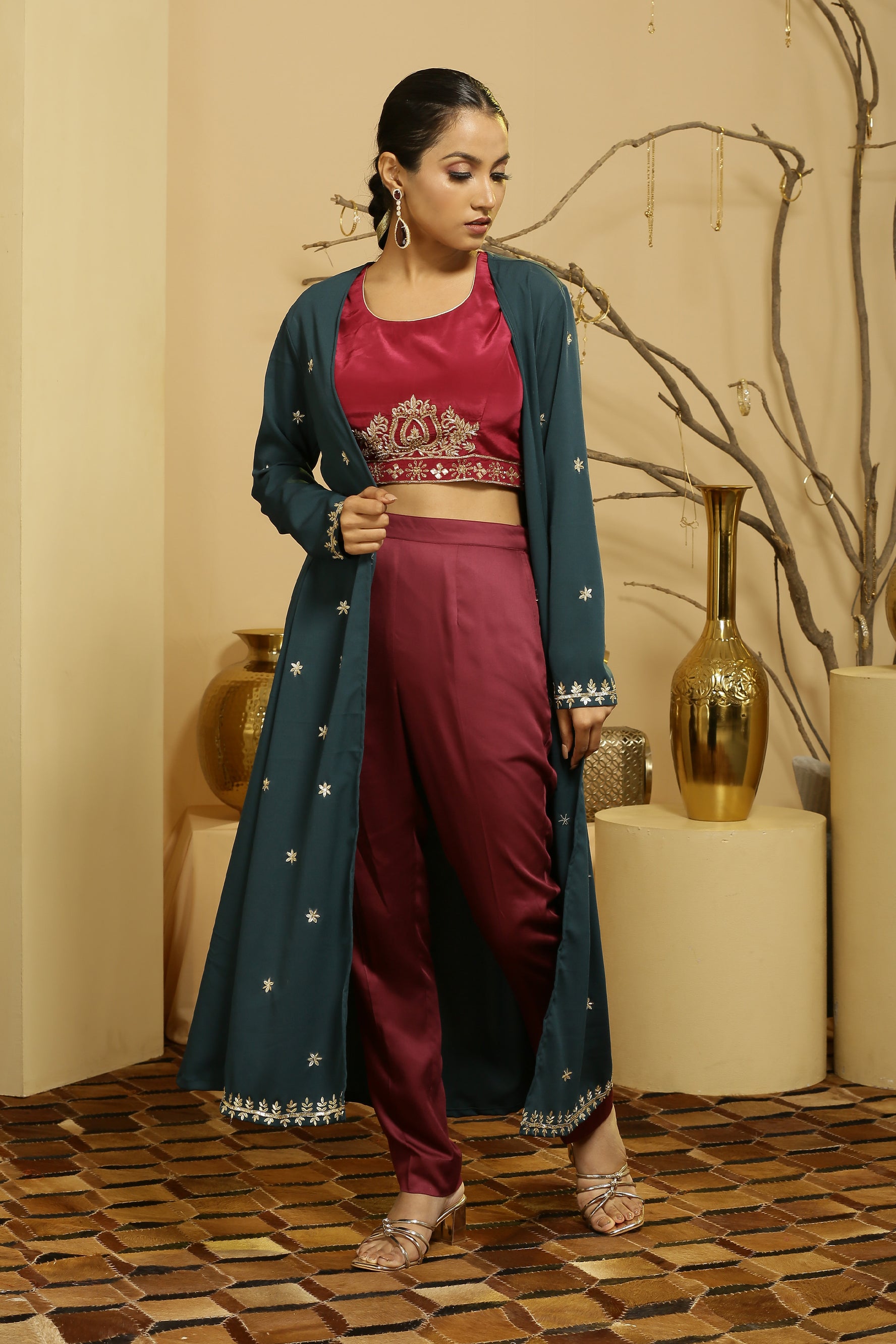 Designer Shrug Blouse Pants